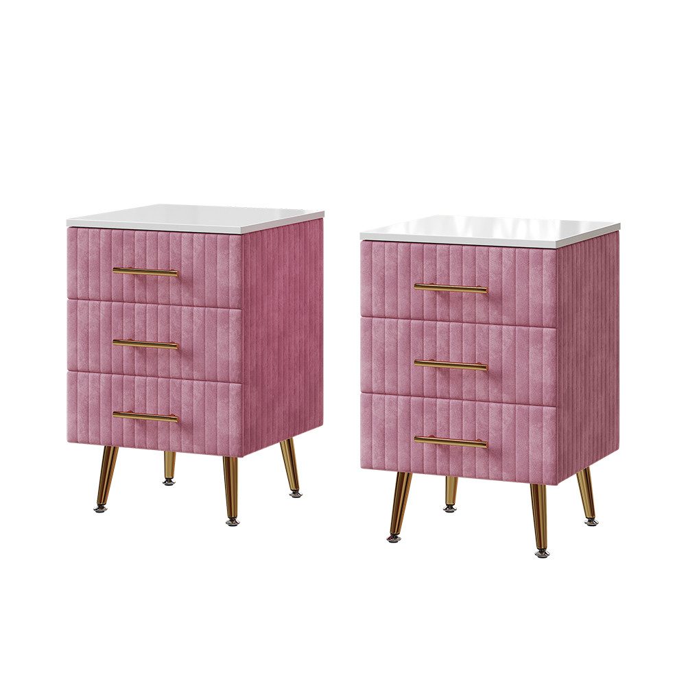 Vicco Nachtschrank Velia, Rosa, 41 x 62 cm 2er Set (2-St)