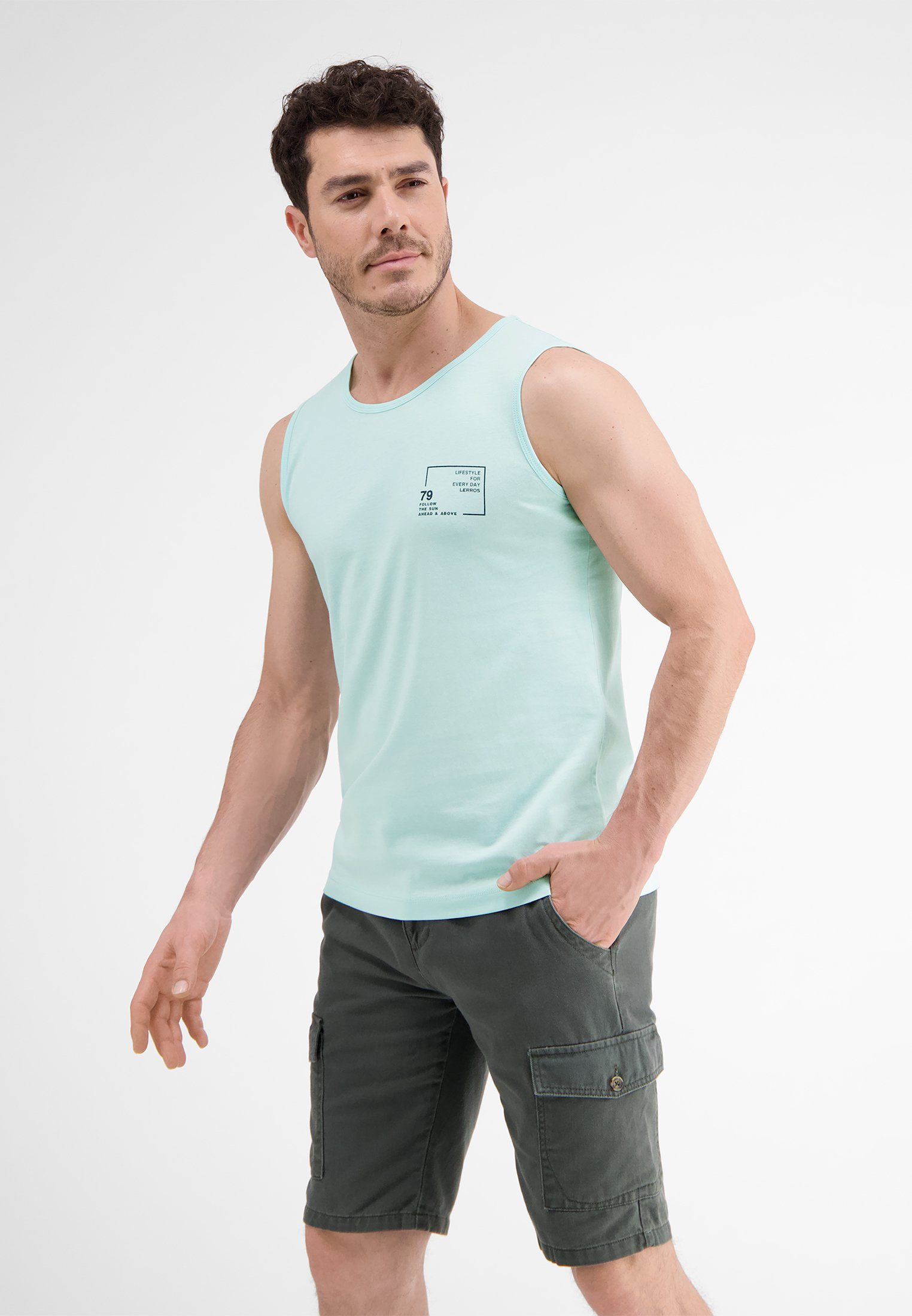 Sommerliches LERROS LERROS Muskelshirt Tanktop TINTED AQUA