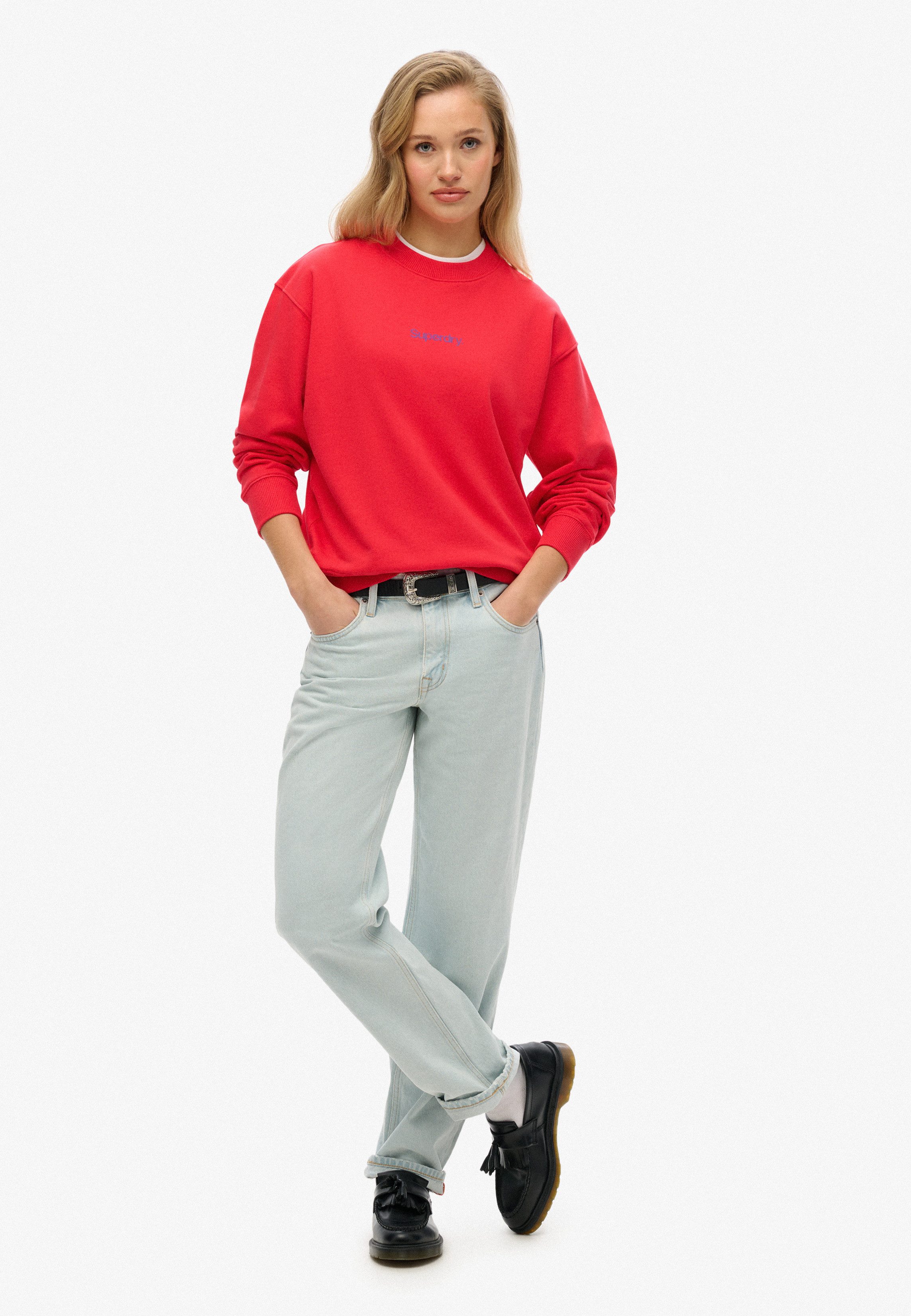 Superdry Sweatshirt CORE LOGO CITY LOOSE CREW aus Baumwolle und Sweatware, Relaxed Fit, mit Rundhalsausschnitt