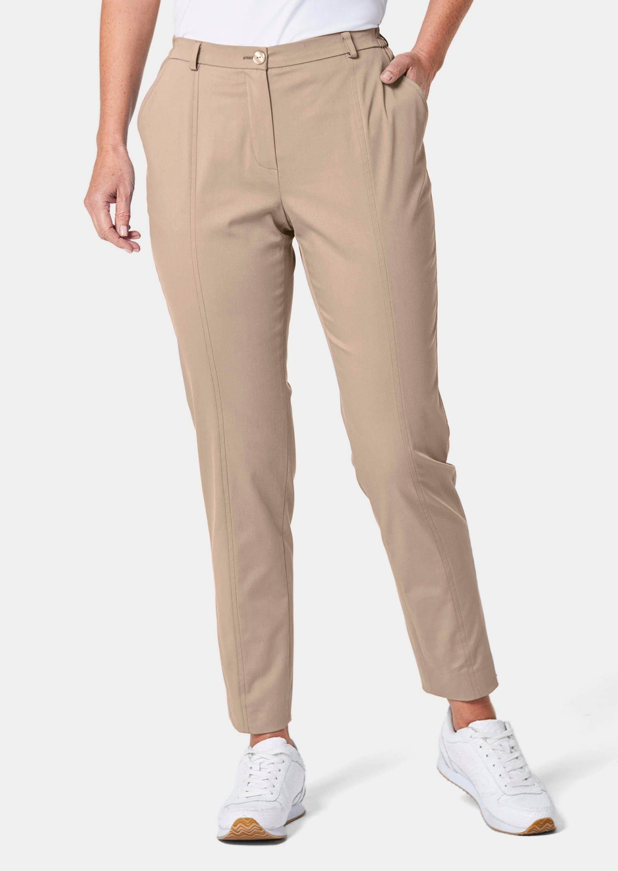 GOLDNER Stoffhose Kurzgröße: beige