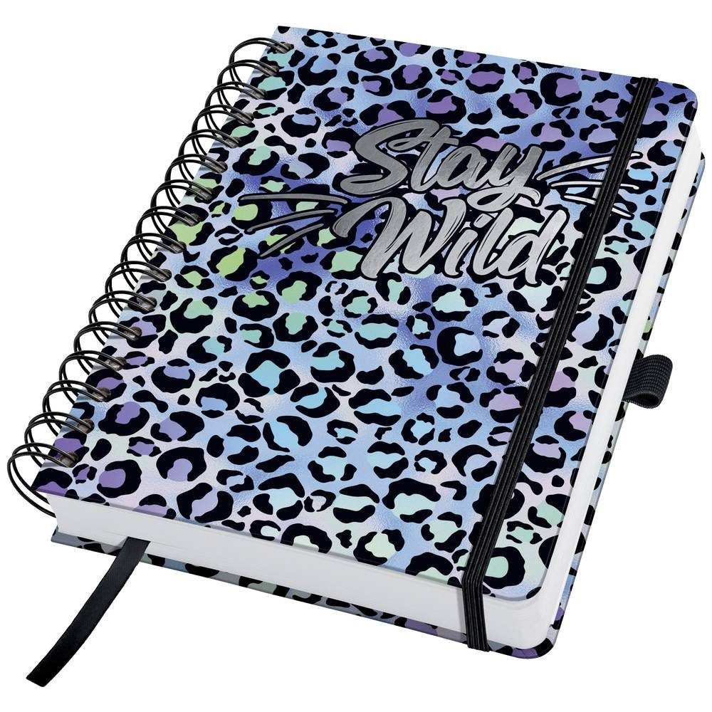 Sigel Notizbuch Spiral-Notizbuch Jolie - Blue Leo Love - blanko -