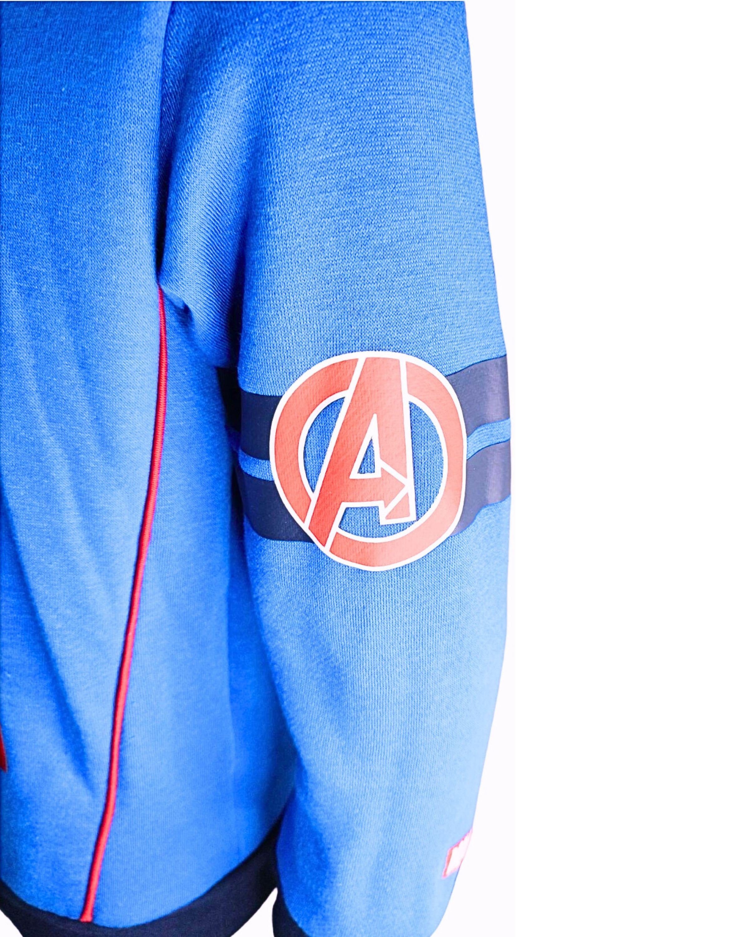 Marvel Stil Retro - The Blau Kapuzenpullover Comic AVENGERS Jungen Hoodie