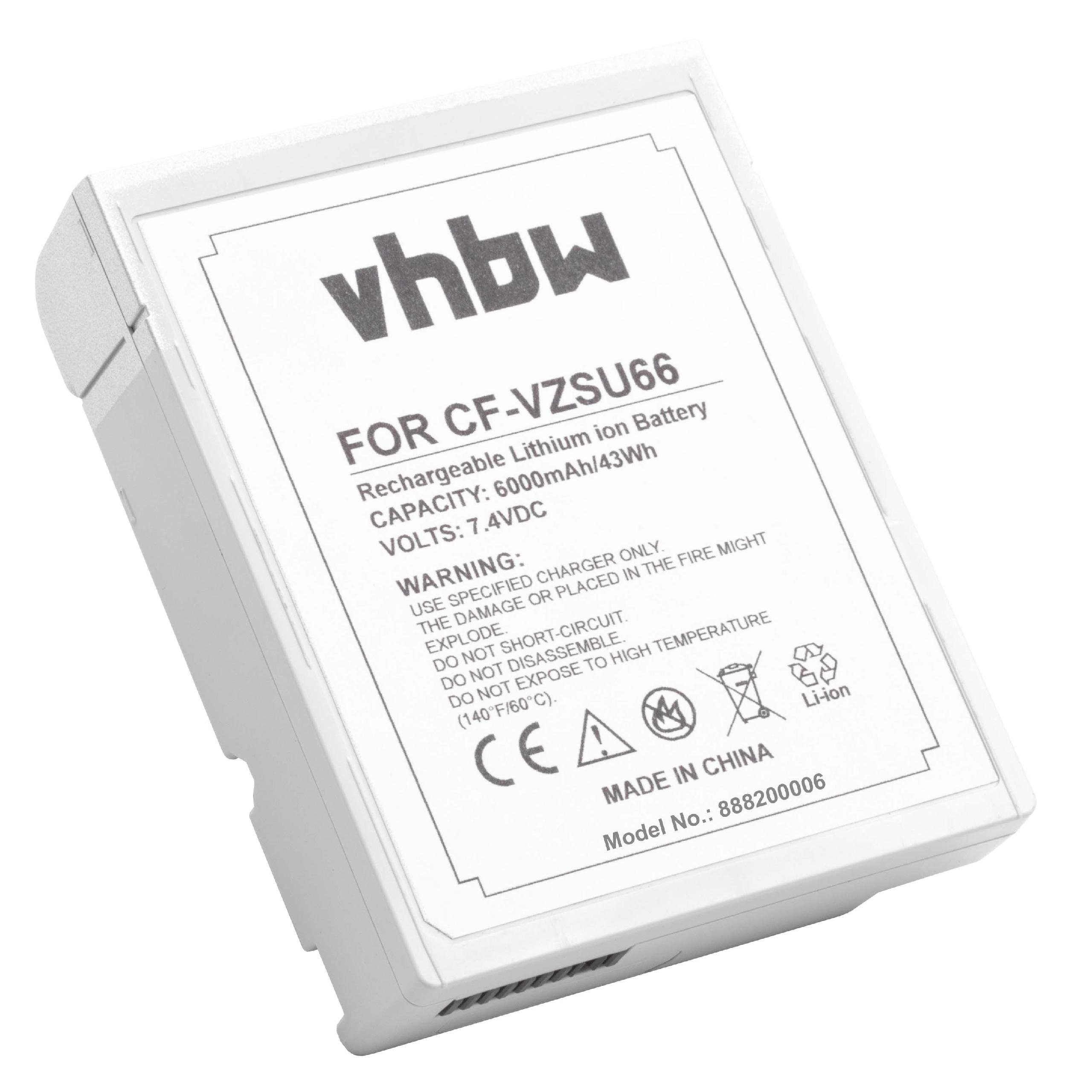 vhbw Ersatz für Panasonic CF-VZSU66, CF-VZSU66U für Laptop-Akku Li-Ion 6000 mAh (7,4 V)