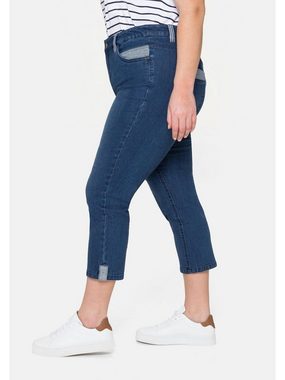 Sheego Stretch-Jeans Große Größen «Die Schmale», in 7/8-Länge, mit Kontrastdetails