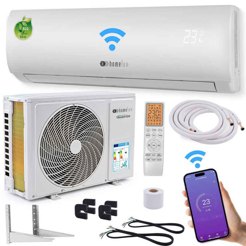Homelux Split-Klimagerät ACS, mit WiFi/App Funktion, Kühlen A++/ Heizen A+ 12000 BTU/h (3.400 Watt)