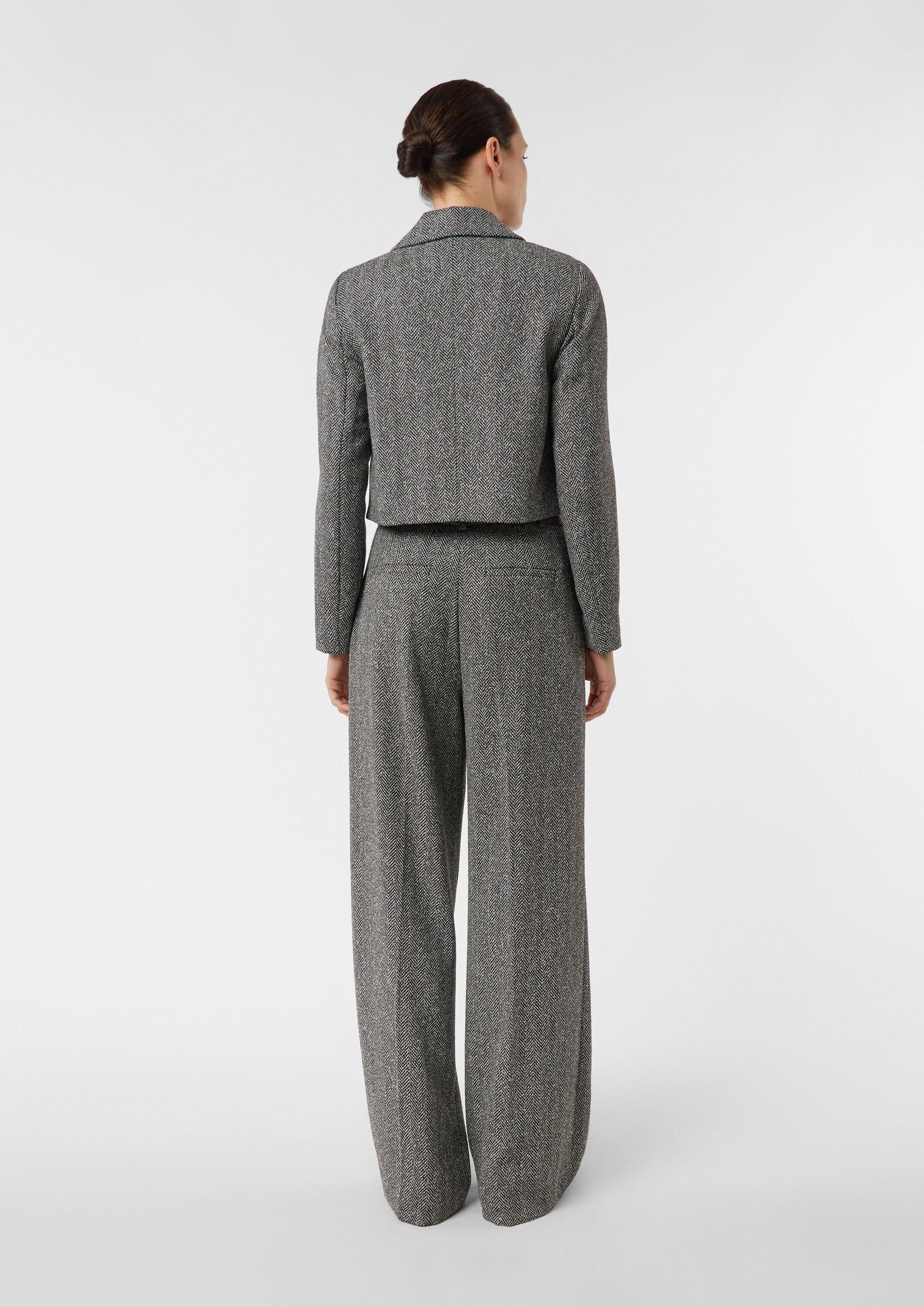 comma Jackenblazer Indoor-Blazer Verkürzter Herringbone-Blazer