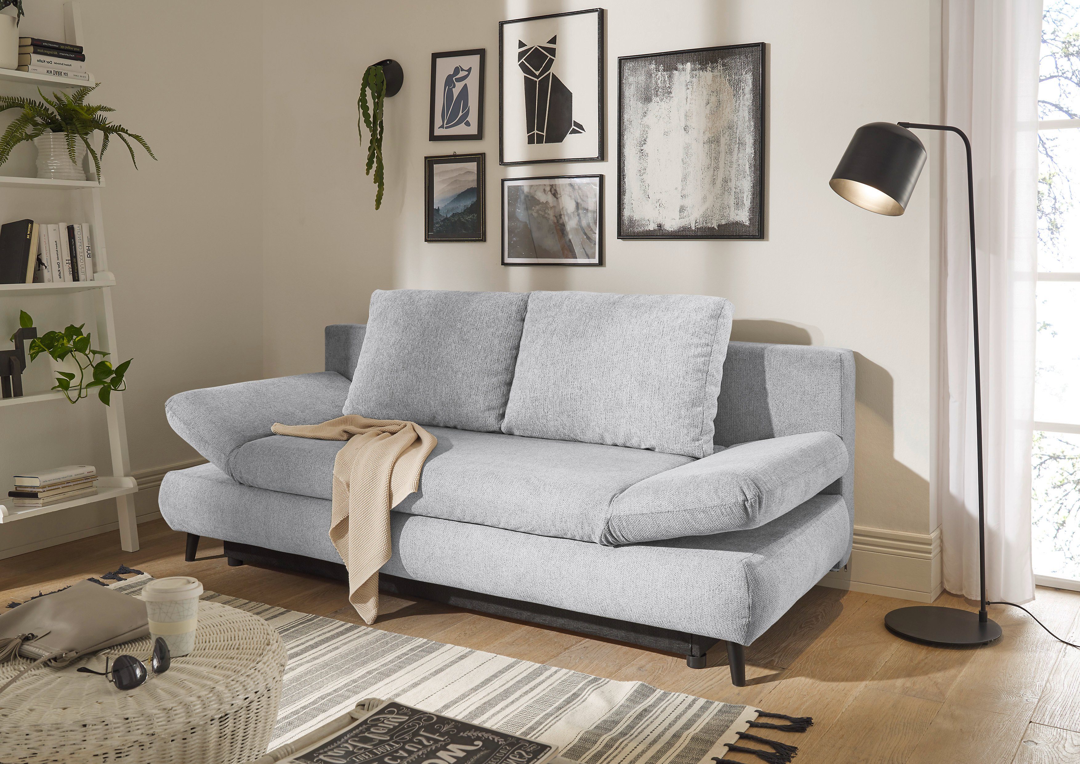 ED EXCITING DESIGN Schlafsofa Sunny, mit Bettkasten & Armteilverstellung