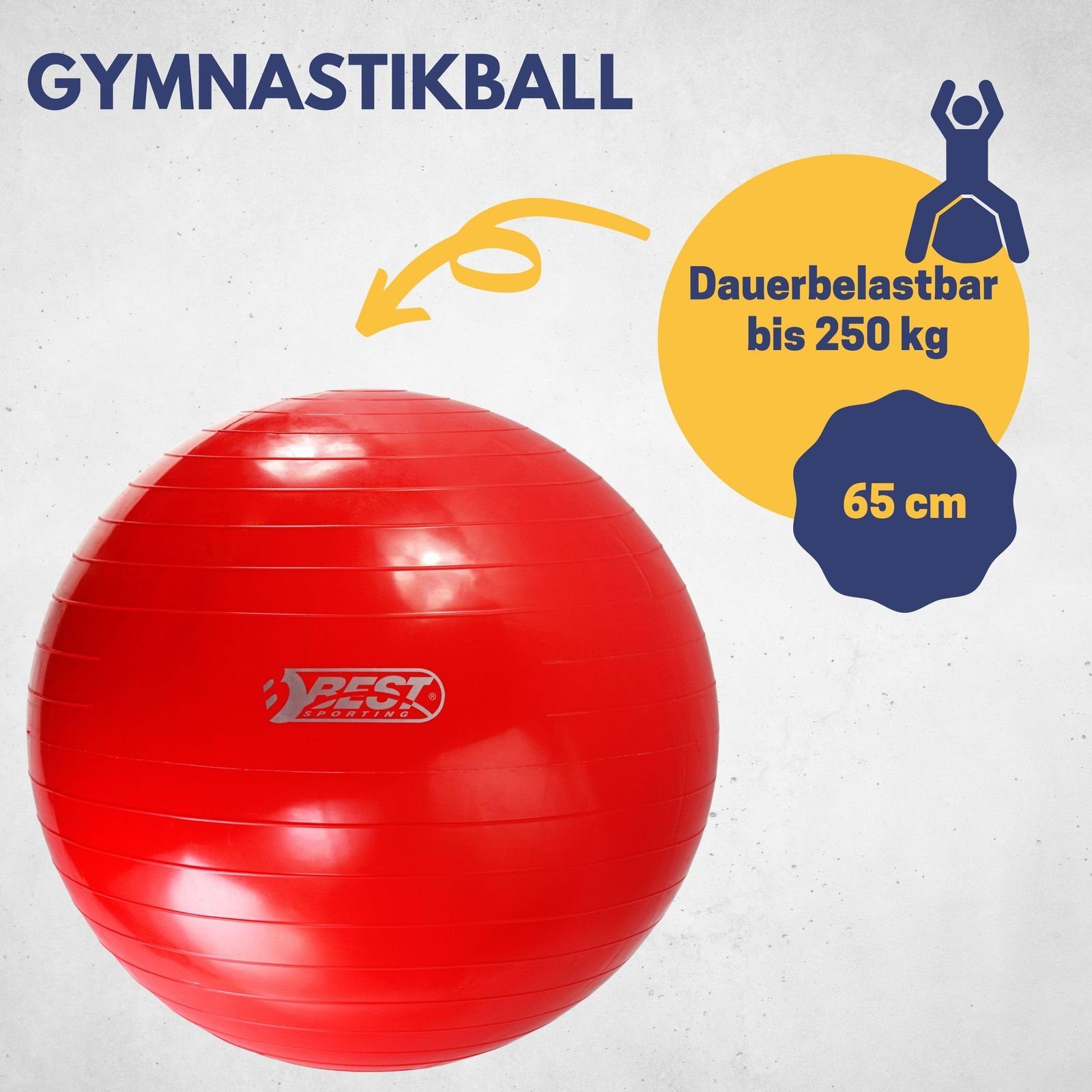 I oder kg I ideal Therapie- maximal 65cm, Best Fitnessball Ganzkörpertraining, und Ball Gymnastikbälle Therapie- Rehabilitationseinheiten sind Sitzmöglichkeit. zum 75cm bis und – Sporting für I Unisex Erwachsene Belastung zu 85cm Die Rehabilitationseinheiten 250kg Sitzball rot Pilates belastbar Hause, I Gymnastikball praktische für I und bis Für als Trainingsball oder 250