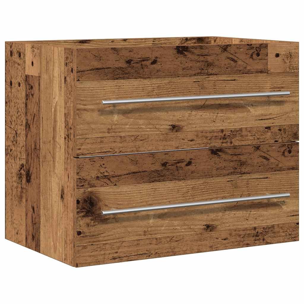 vidaXL Badezimmer-Set Waschbeckenunterschrank Altholz-Optik 60x38,5x48 cm, günstig online kaufen