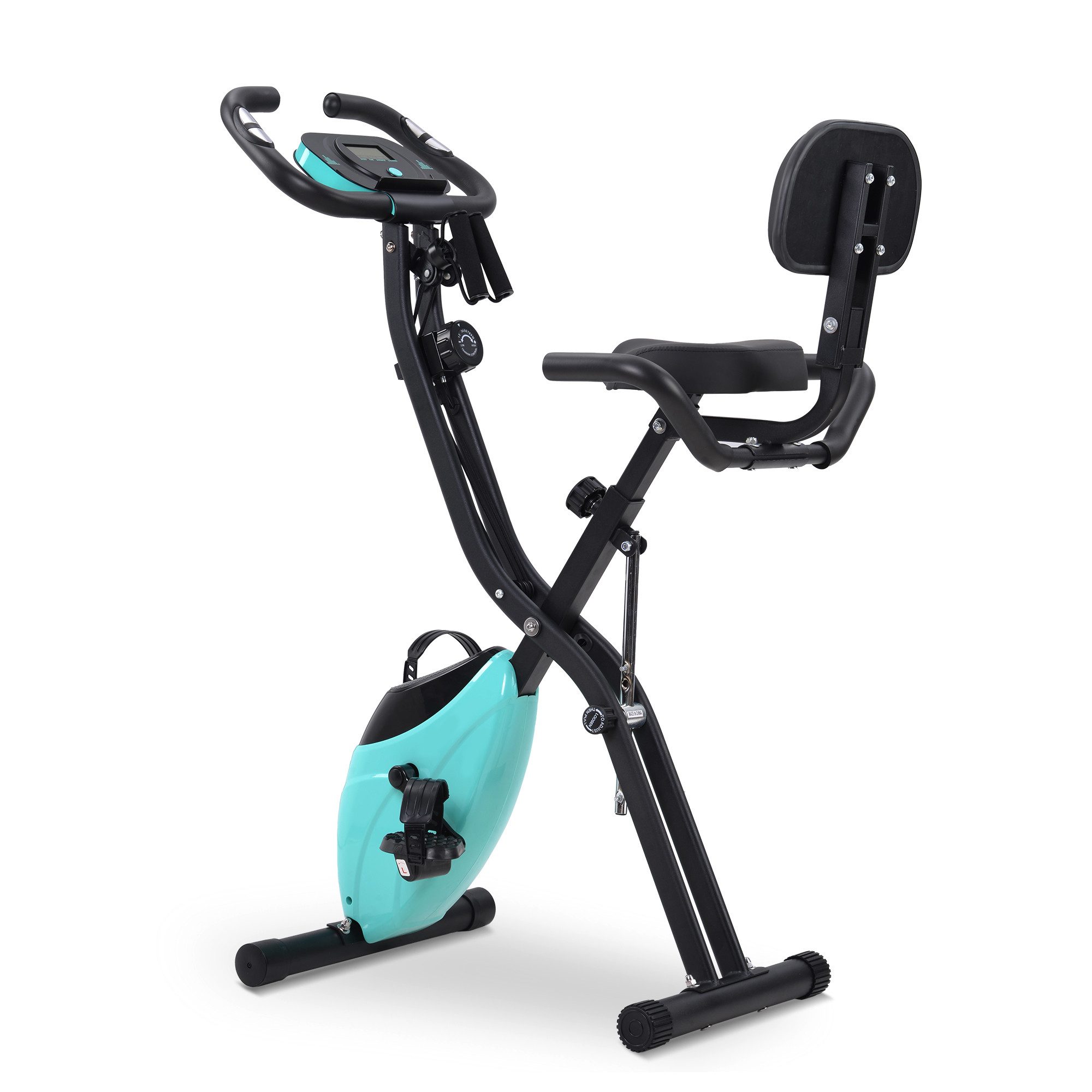 DOPWii Air Bike X-Bike,Magnetisches Faltbares Fitnessfahrrad,mit Trainingscomputer,Expanderbändern,Heimtrainer für Cardio Workout Indoor Cycling