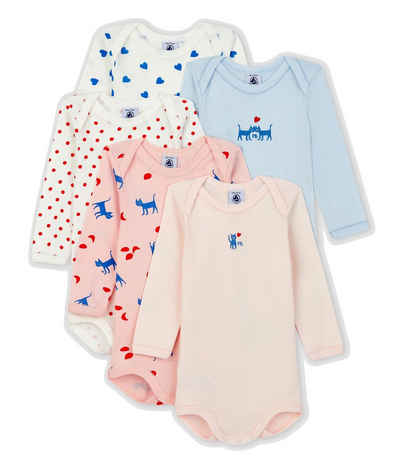 Petit Bateau Body Baby Bodys 5er Set, für Mädchen