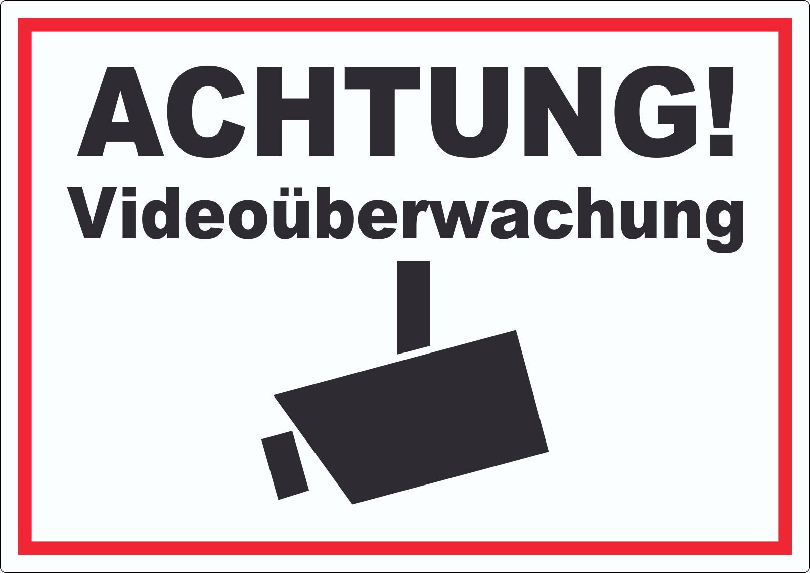 HB-Druck Aufkleber Achtung Videoüberwachung Kameraüberwachung Aufkleber, wetterfest, UV-beständig, kratzfest
