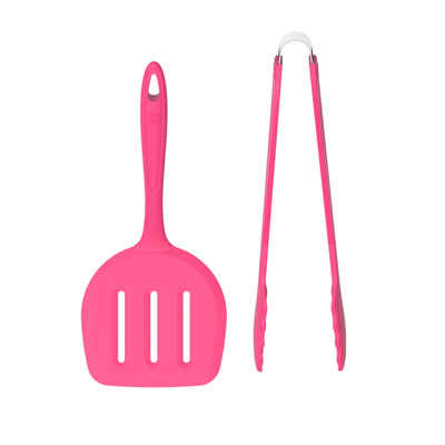 Kochblume Kochbesteck-Set Grillset - Designwender XL + Gourmetzange - 2-tlg. - pink