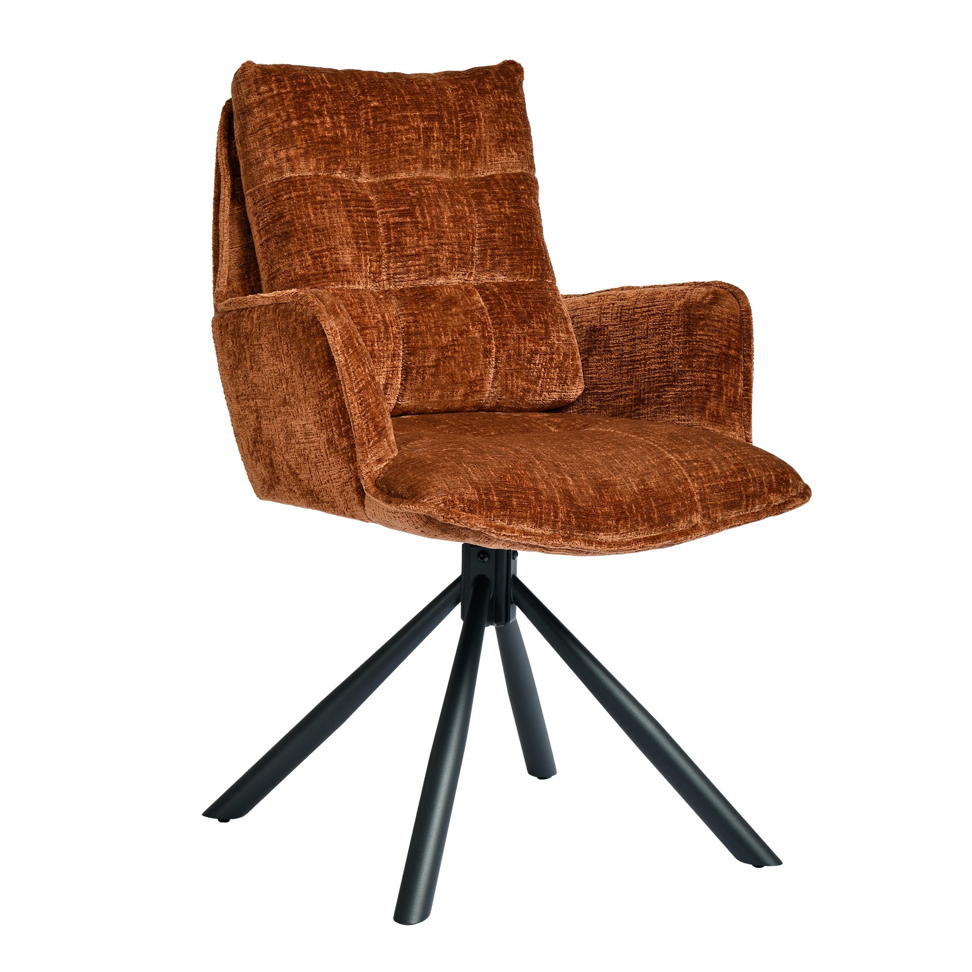 Duhome Esszimmerstuhl (8610A), 360° drehbar, Automatische Rückstellfunktion, Chenille-Stoff