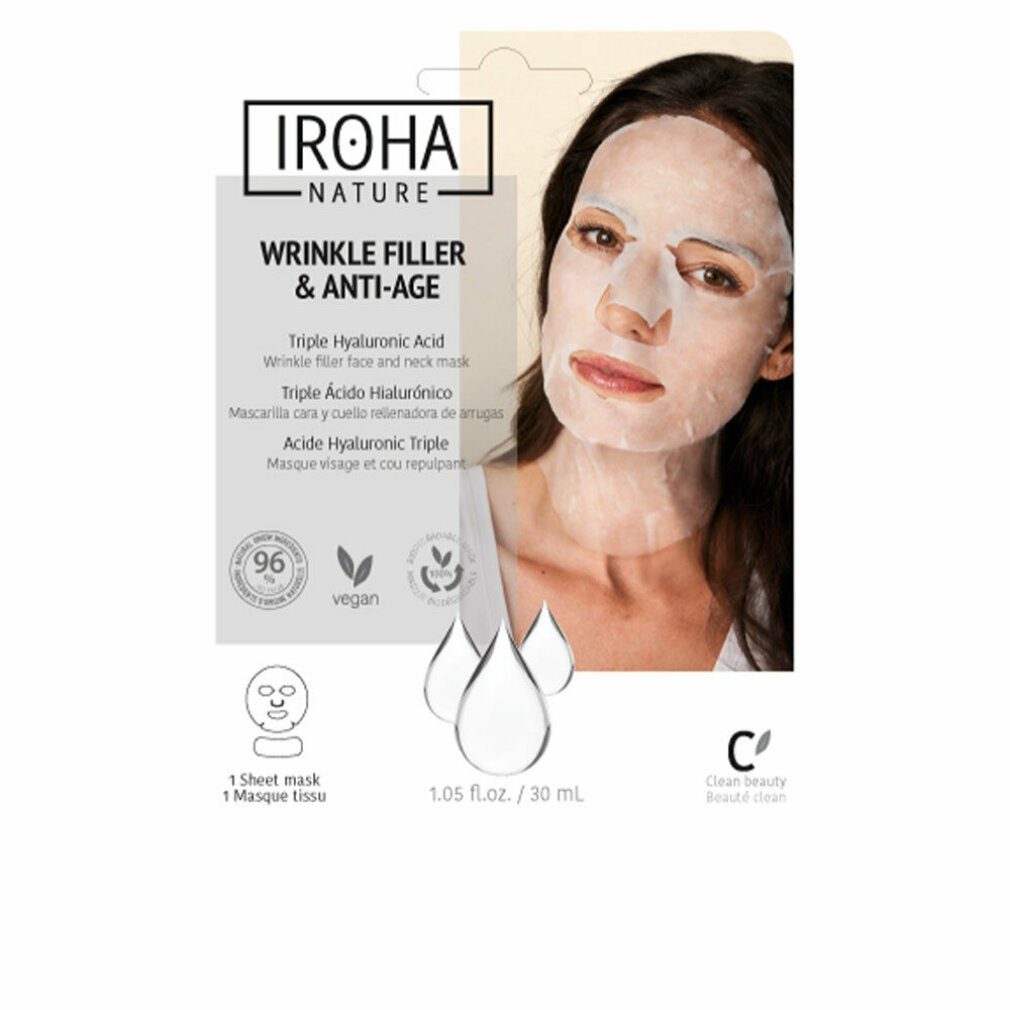 Iroha Gesichtsmaske Nature Wrinkle Filler y Anti-Age Wrinkle Filler Face y Neck Mask 30