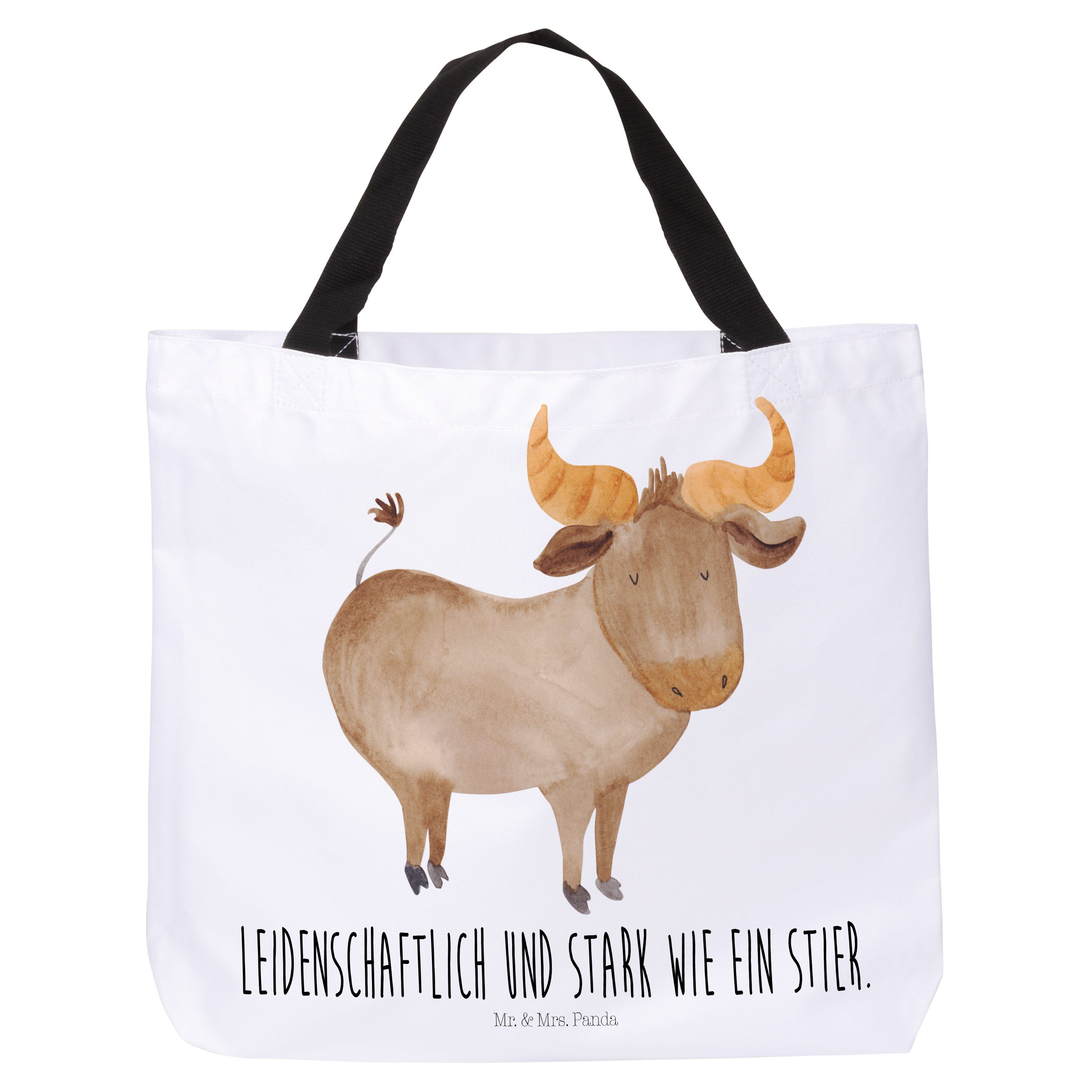 Mr. & Mrs. Panda H (1-tlg) - Geschenk, - Tierkreiszeichen, Astrologie, Sternzeichen Weiß Stier Shopper