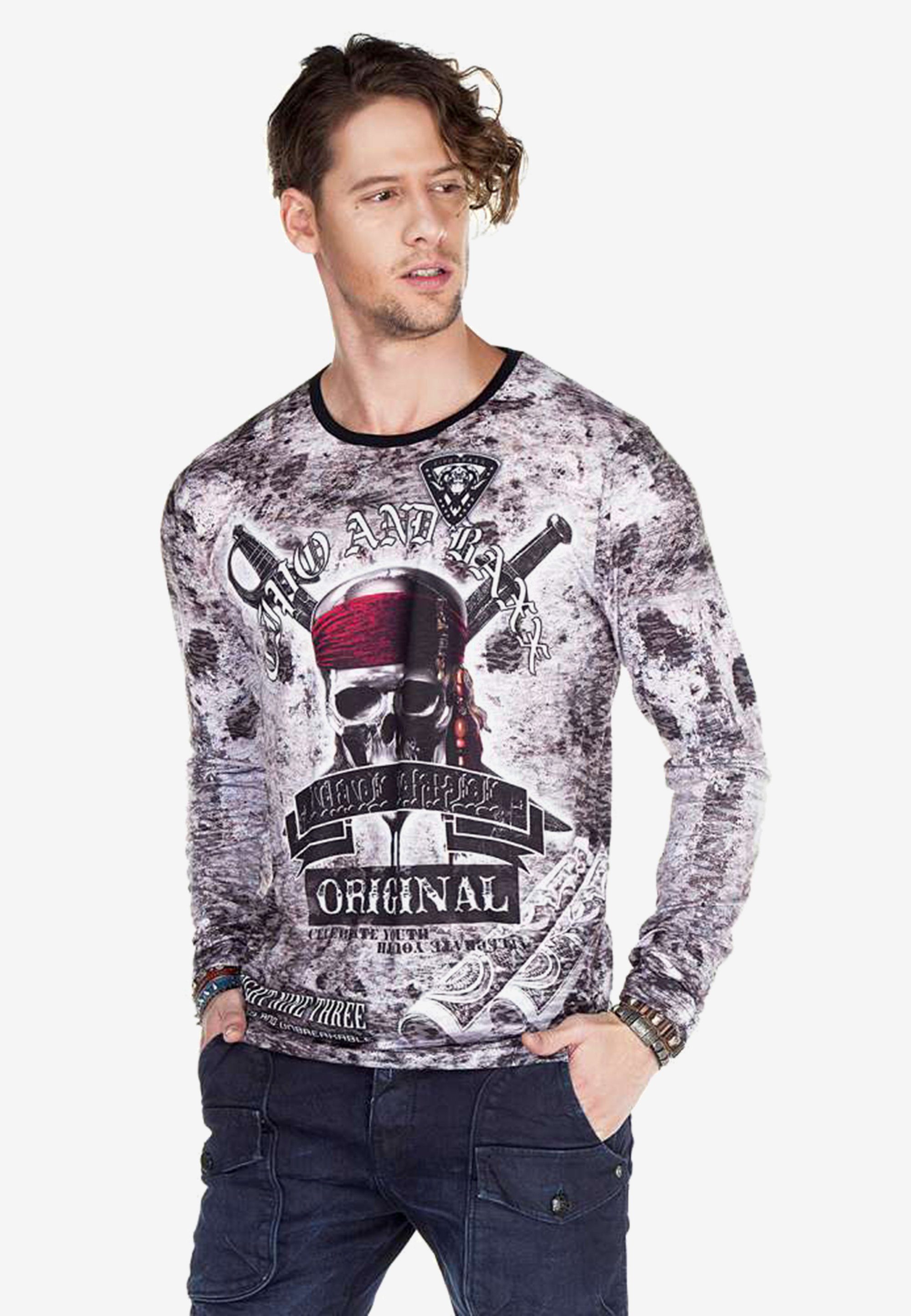 Cipo & stylischem Baxx Sweatshirt mit Allover-Print