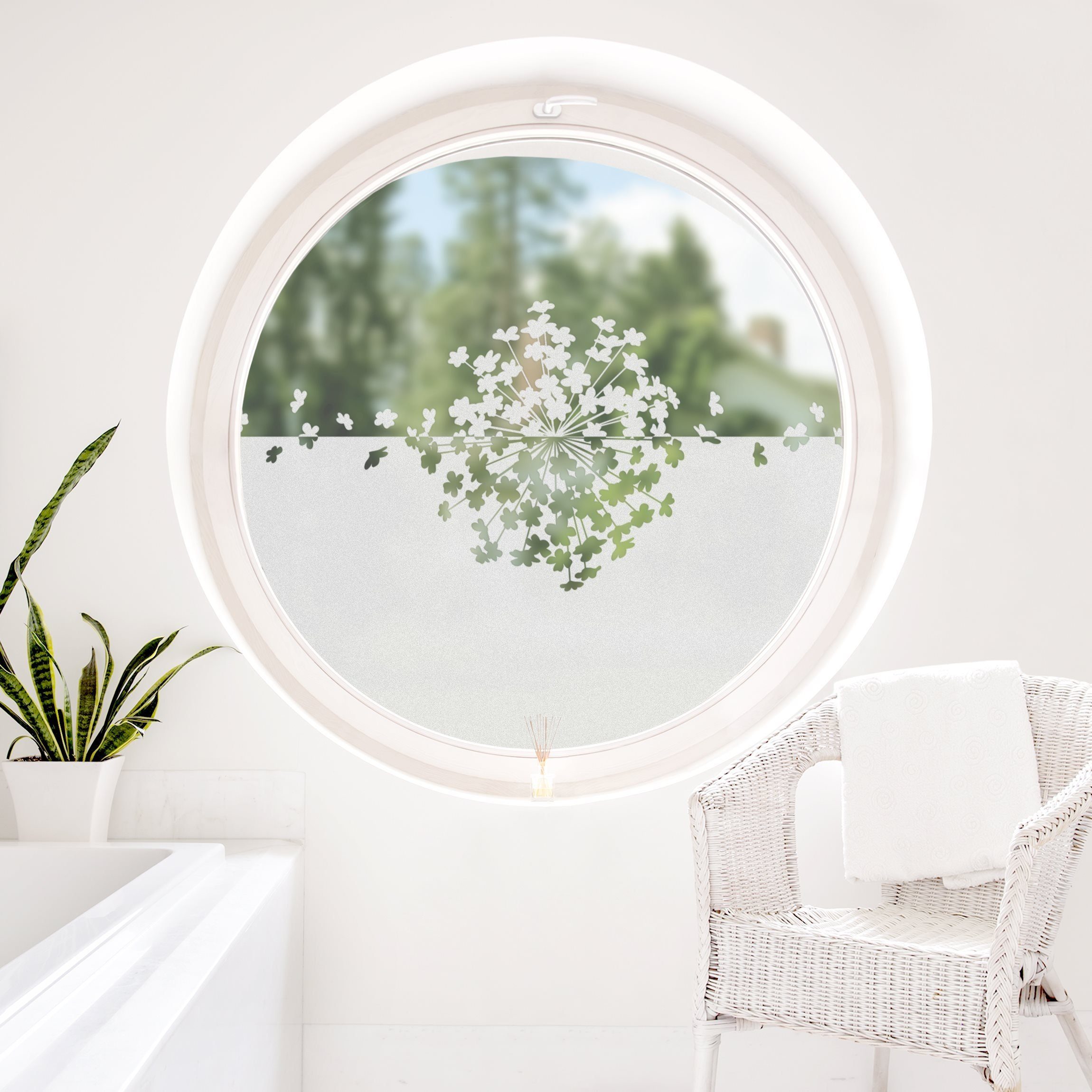 Bilderdepot24 Fensterfolie statisch haftend Motiv Fensterdeko Kugelblume Blütenflug Bordüre Blume, blickdicht, Innen Fenster Tür Balkontür Küche Badezimmer Wohn – Bild 5 von 5
