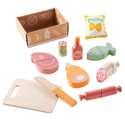howa Spiellebensmittel »Schlemmerbox«, (11-tlg), Schneideset aus Holz für Kaufladen oder Kinderküche