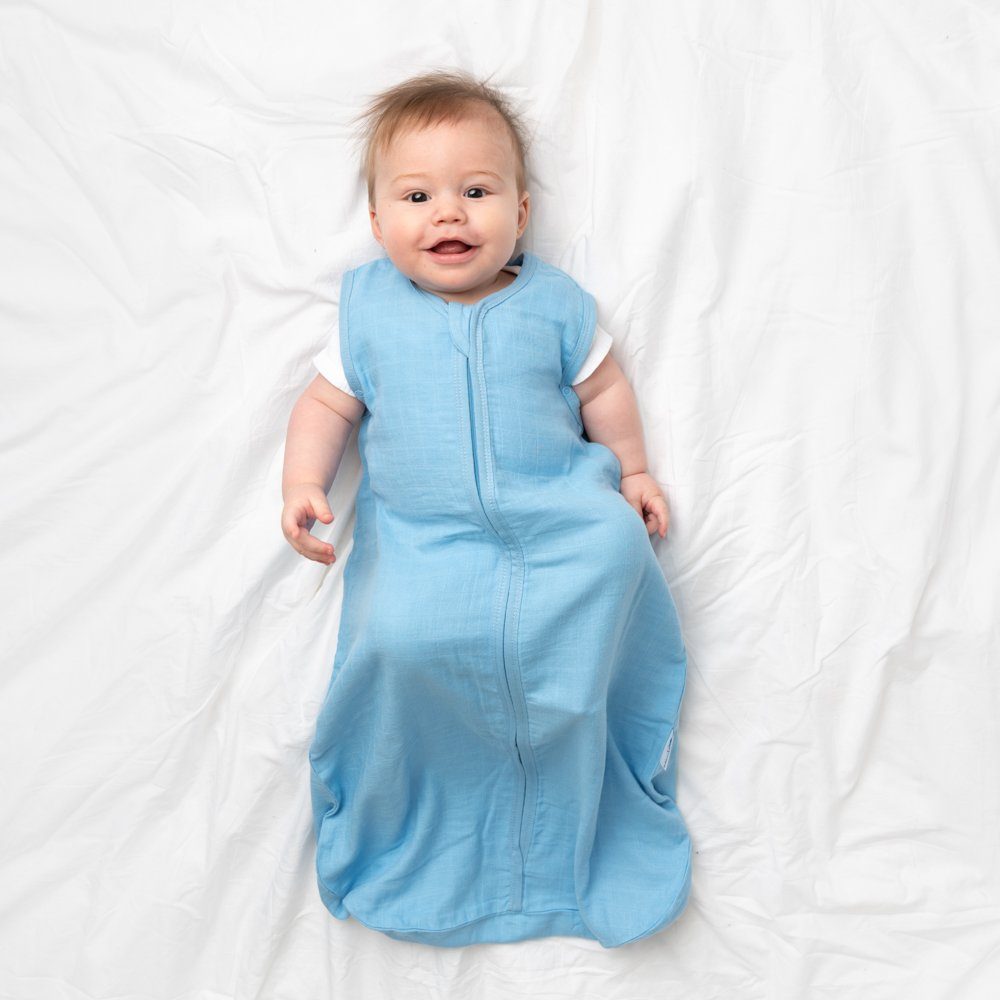 Schlummersack Kinderschlafsack, Musselin OEKO-TEX Blau Tog zertifiziert 0.5 Babyschlafsack