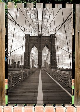 Wallario Sichtschutzzaunmatten Brooklyn Bridge in New York