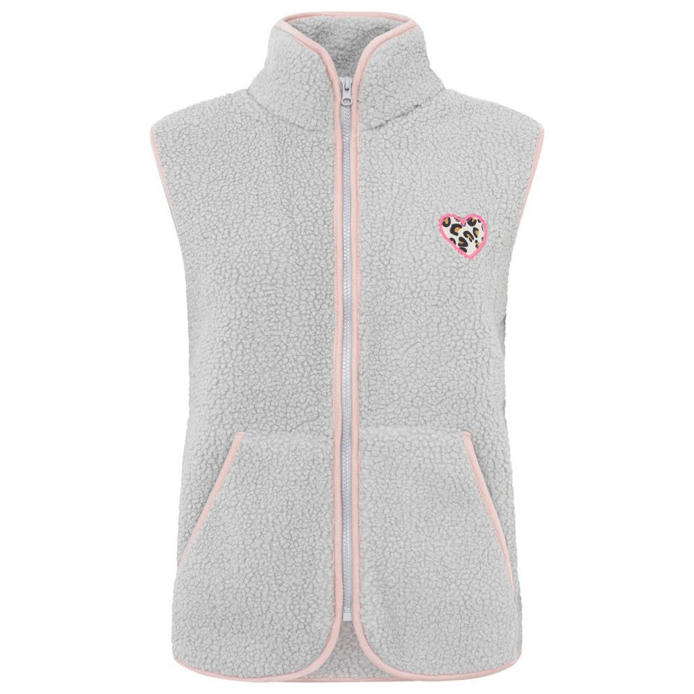 Zwillingsherz Plüschweste Zwillingsherz Damen Teddyweste Leo Herzpatch Leo Herz Patch