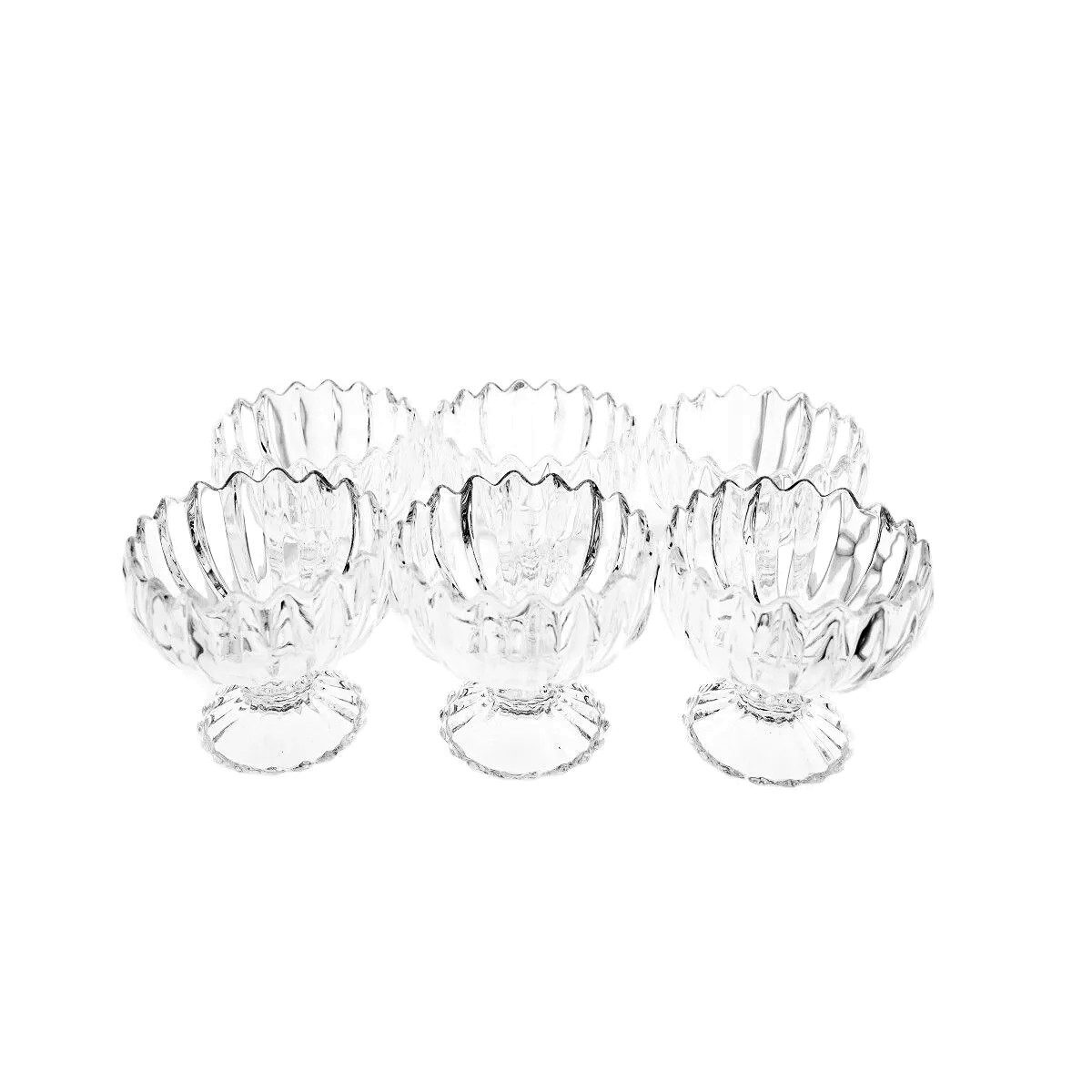 Almina Dessertschale 6er-Set Glasschalen 200ml, Lotus-Design, perfekt für Desserts & Snacks, Glas, (6-tlg) – Bild 4 von 5