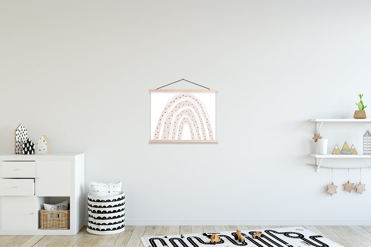 Pastell, (1 Bilderleiste, - Magnetisch MuchoWow Wohnzimmer, St), für Regenbogen - Textilposter Tupfen Poster Posterleiste,