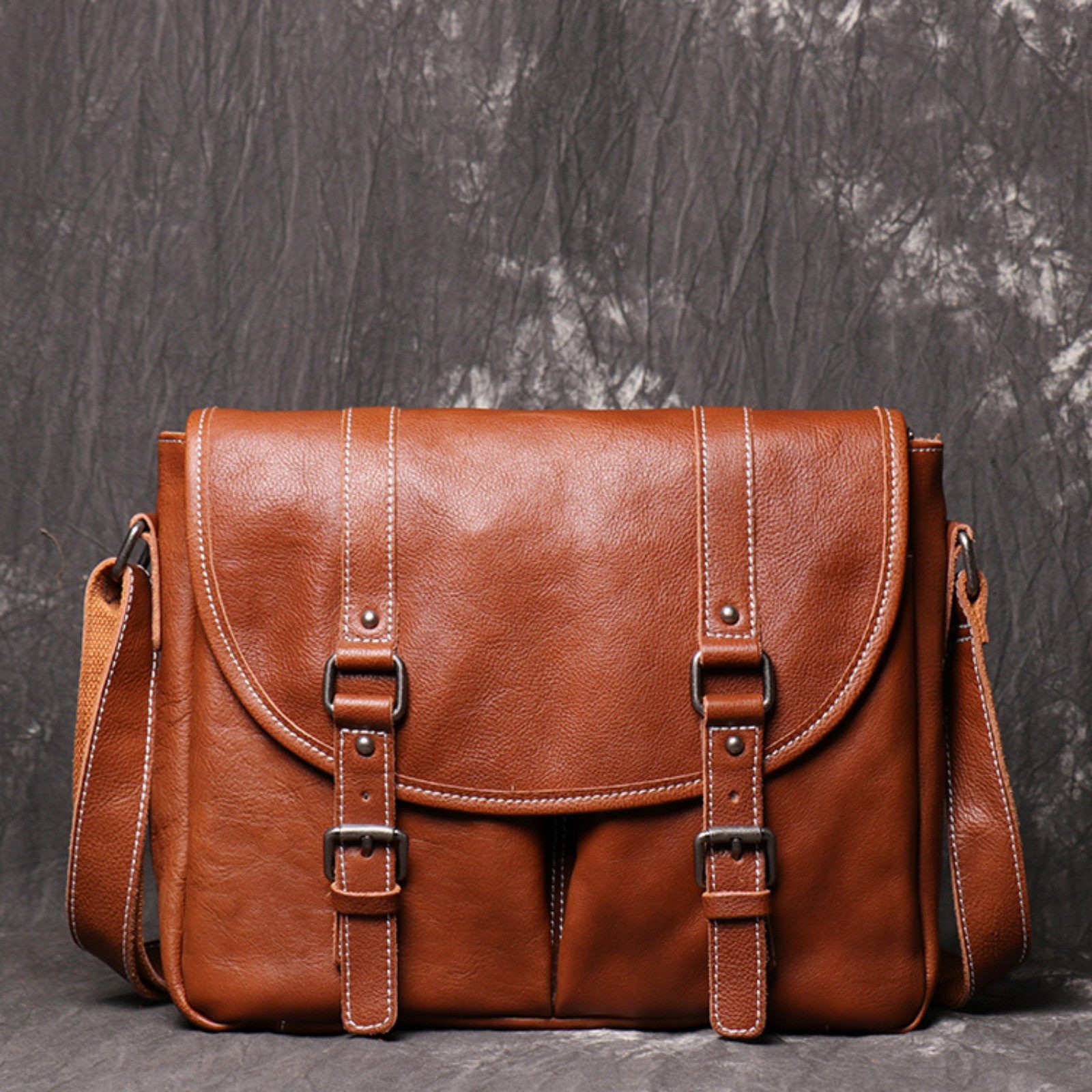 Aktentasche Herren Leder Umhängetasche Vintage Messenger Laptop Tasche