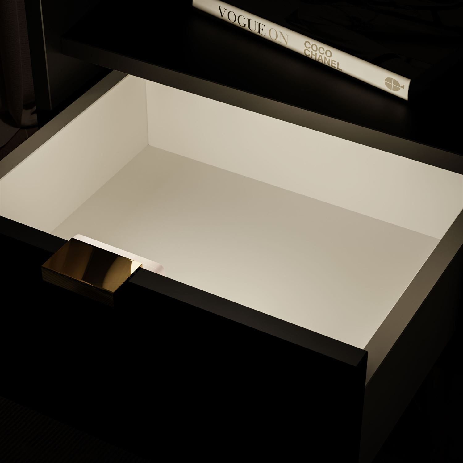 Lookway Nachttisch ALDO mit LED-Beleuchtung (1x Nachttisch), Breite: 38 cm