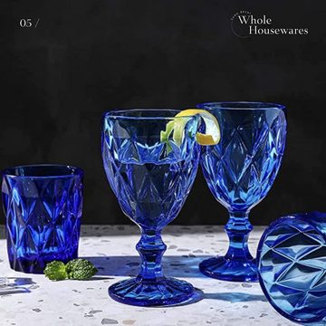 Whole Housewares Glas Farbiges Trinkgeschirr 280 Ml Wassergläser 6er Set Kobaltblaues, Kobaltblau 1 6 Stück (1 Stück) Glas