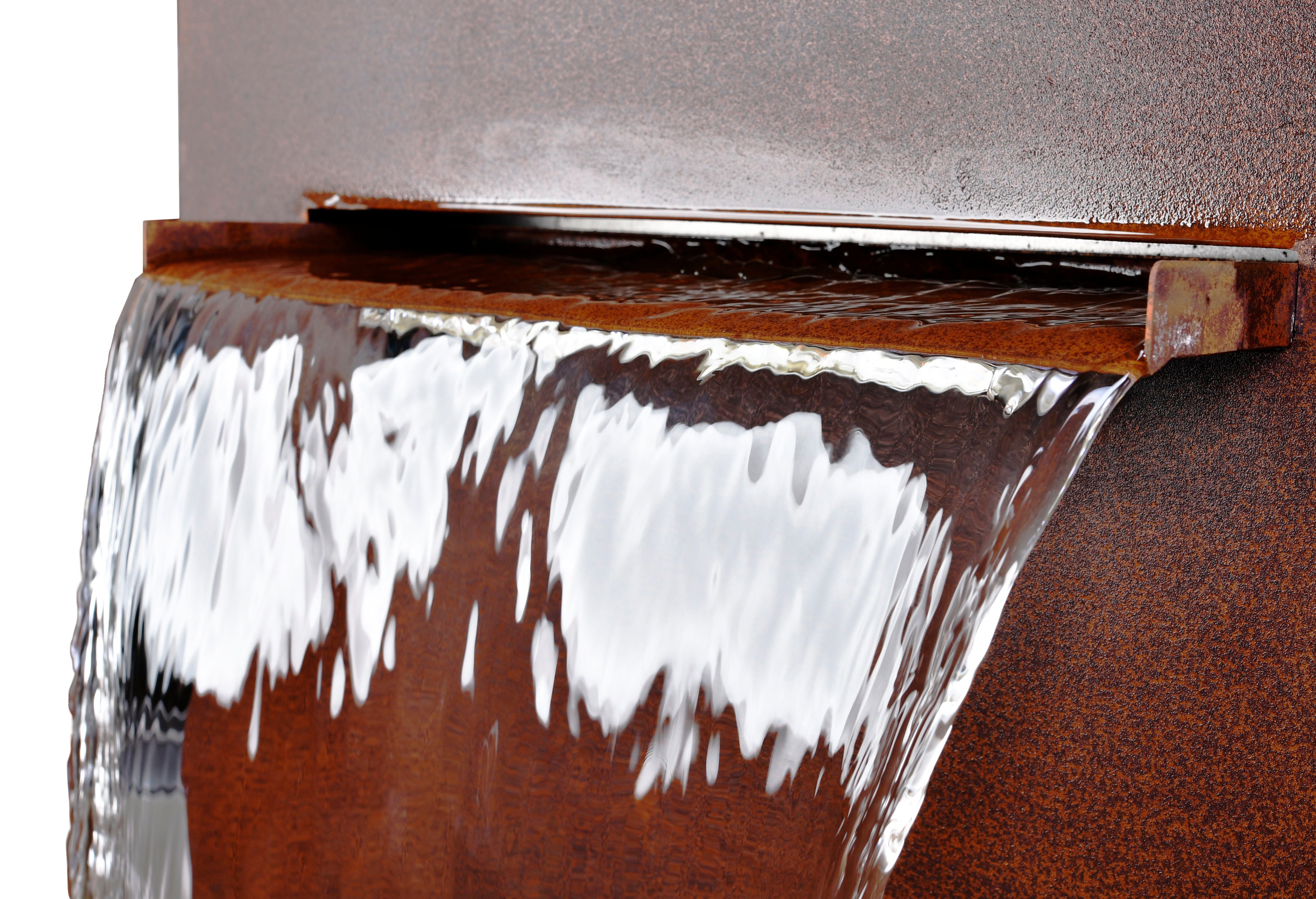 Köhko Gartenbrunnen mit LED-Beleuchtung Höhe 100 cm Wasserspiel aus Cortenstahl 31008