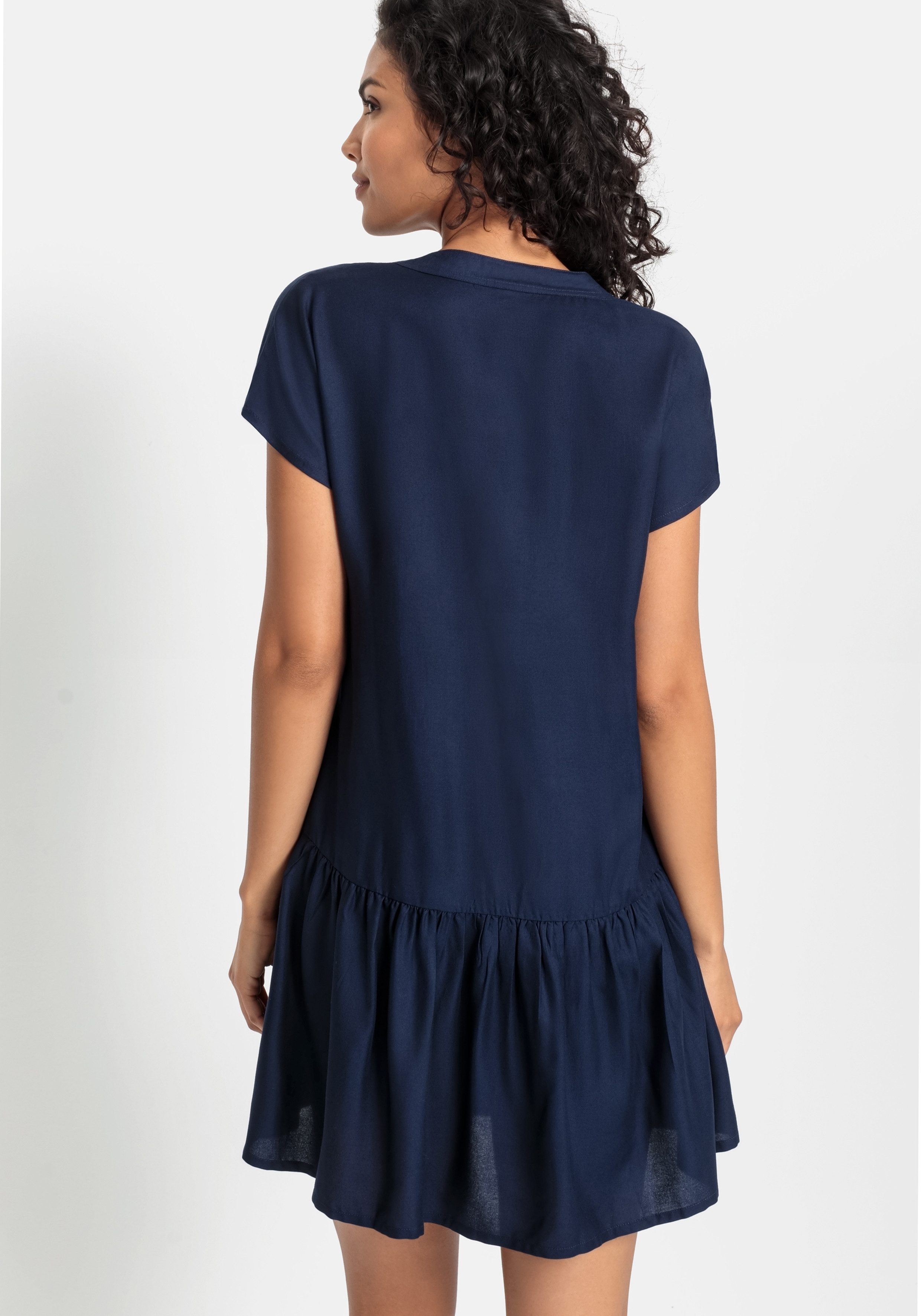 s.Oliver Blusenkleid mit Volant am Rock luftiges Tunikakleid, Sommerkleid,leichtes Strandkleid,Cover-up, Basic – Bild 3 von 5