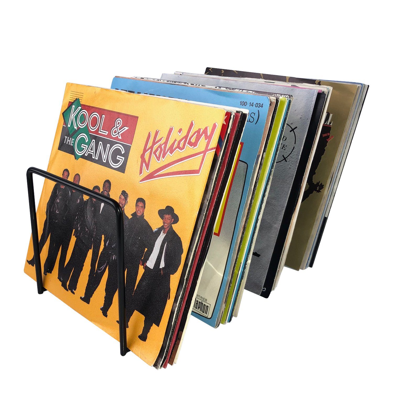 Tisch-Rack Vinyl Plattenspieler Ständer 7" Single Records 7even schwarz Schallplatten 7" /