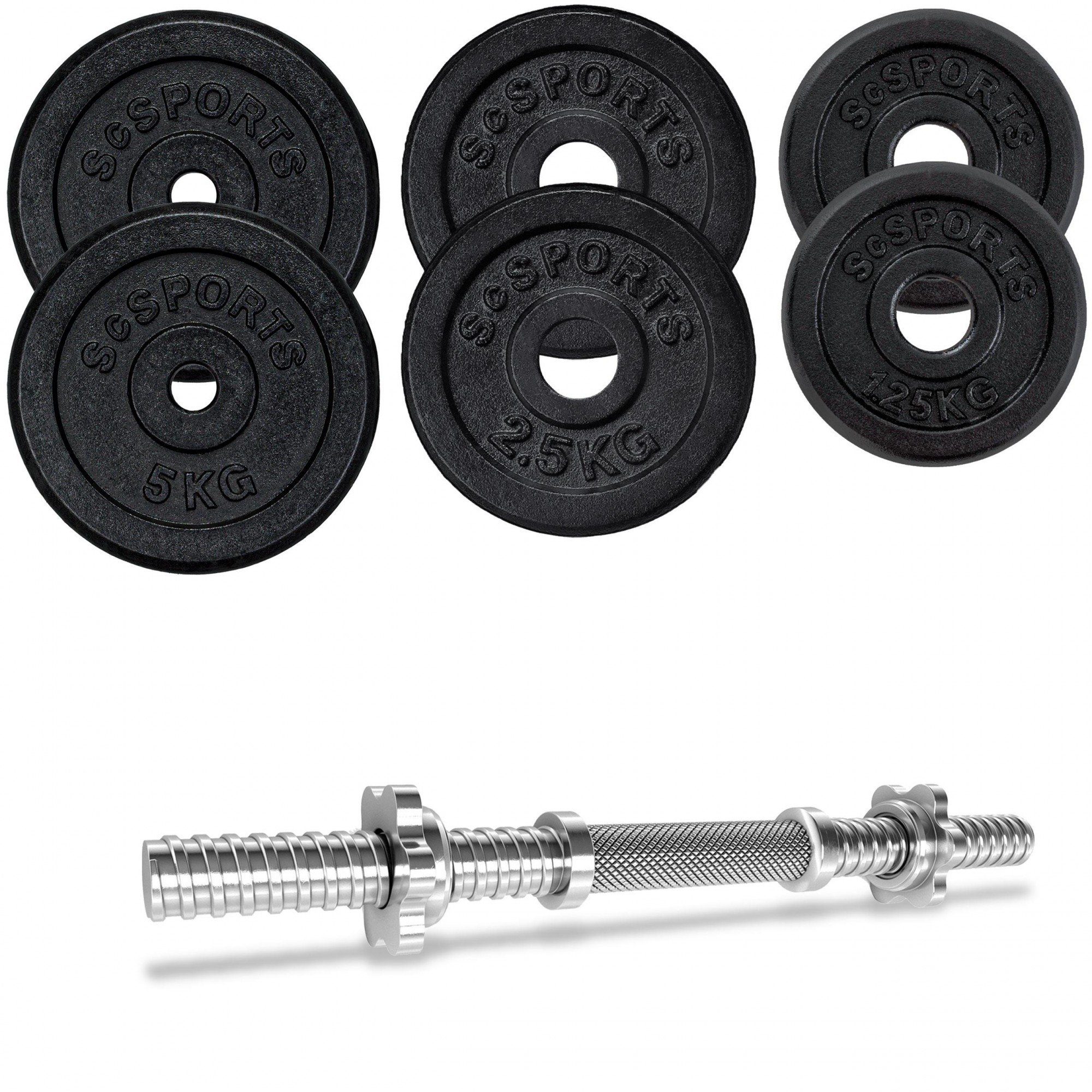 ScSPORTS® Kurzhantel 20 Gusseisen 30mm Gewichte Hantelset Kurzhantelset kg