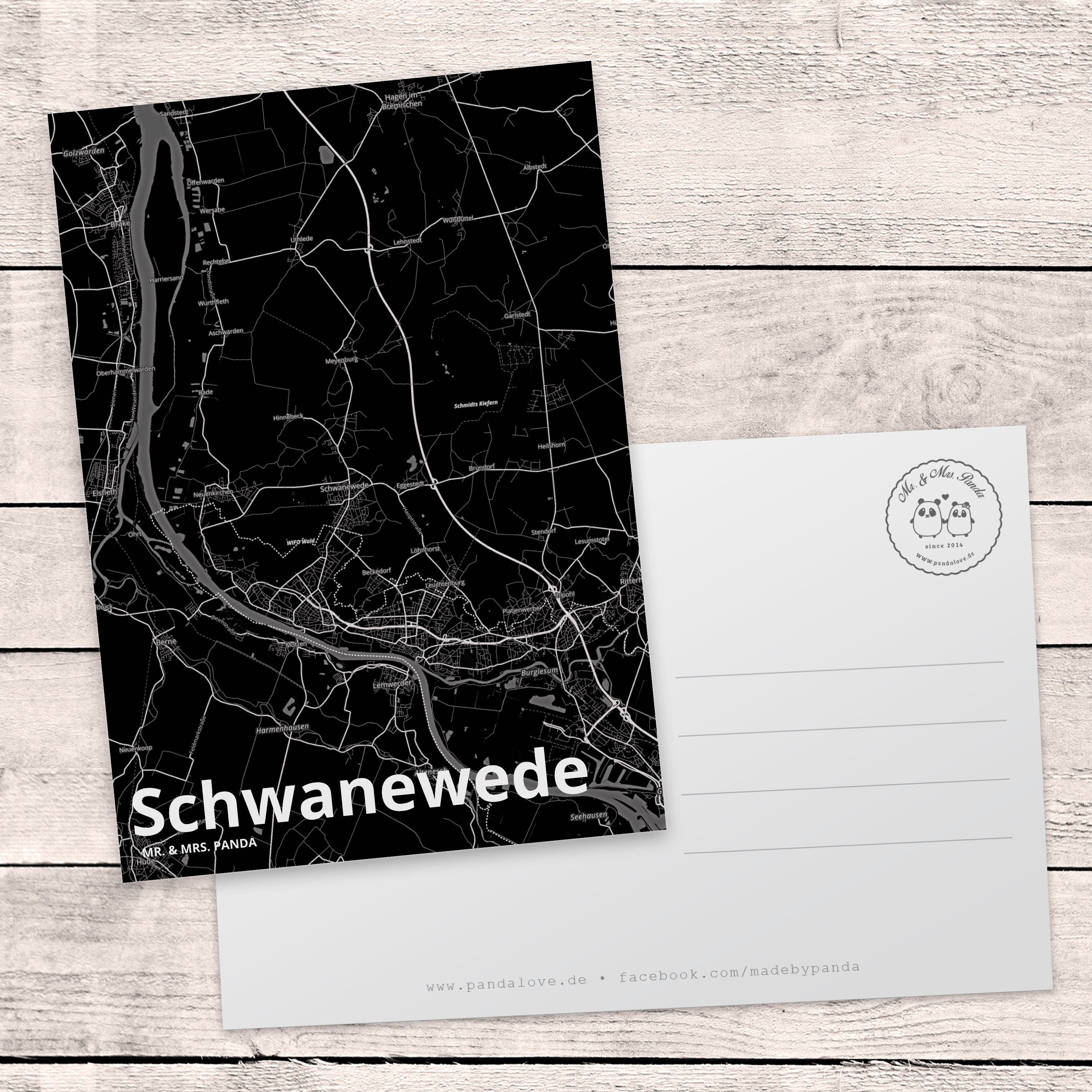 Geschenkkarte, Mrs. Schwanewede - Karte, Ort, Panda Geschenk, & Städte, Mr. Ans Stadt, Postkarte