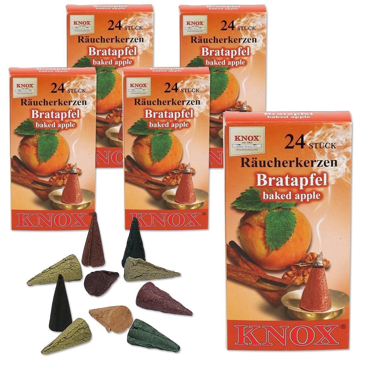 KNOX Räuchermännchen 5 Packung Bratapfel - Räucherkerzen- Päckchen 24er