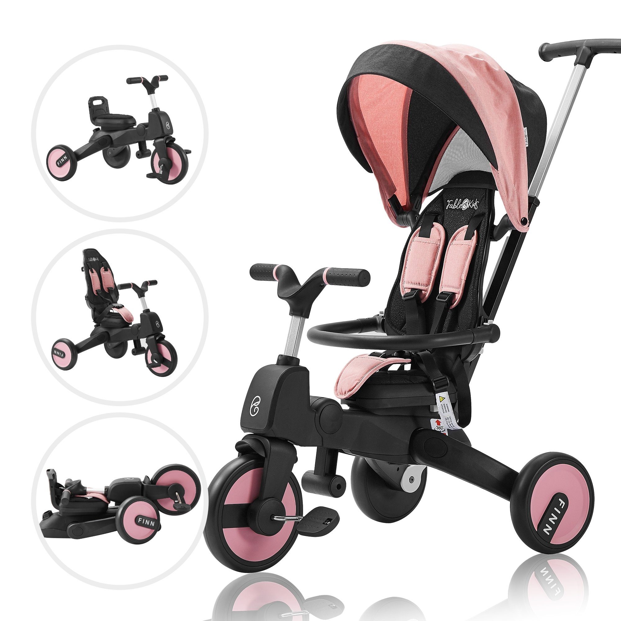 Dreirad FİNN 7in1 Kinderdreirad Kinder Fahrrad Baby Kinderwagen