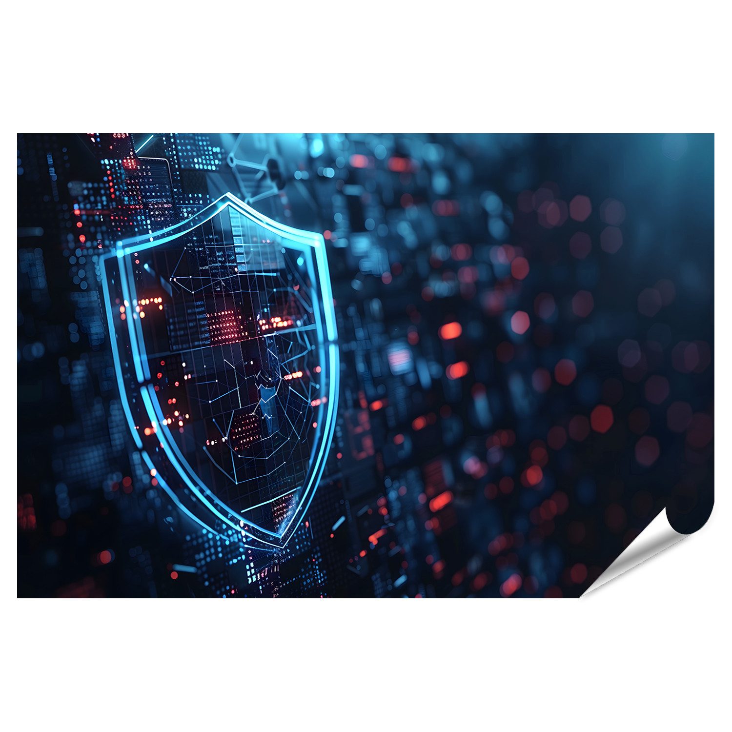 islandburner Poster Konzept Cybersecurity-Services: Sichere Verbindung in Cyberwelt, Naha