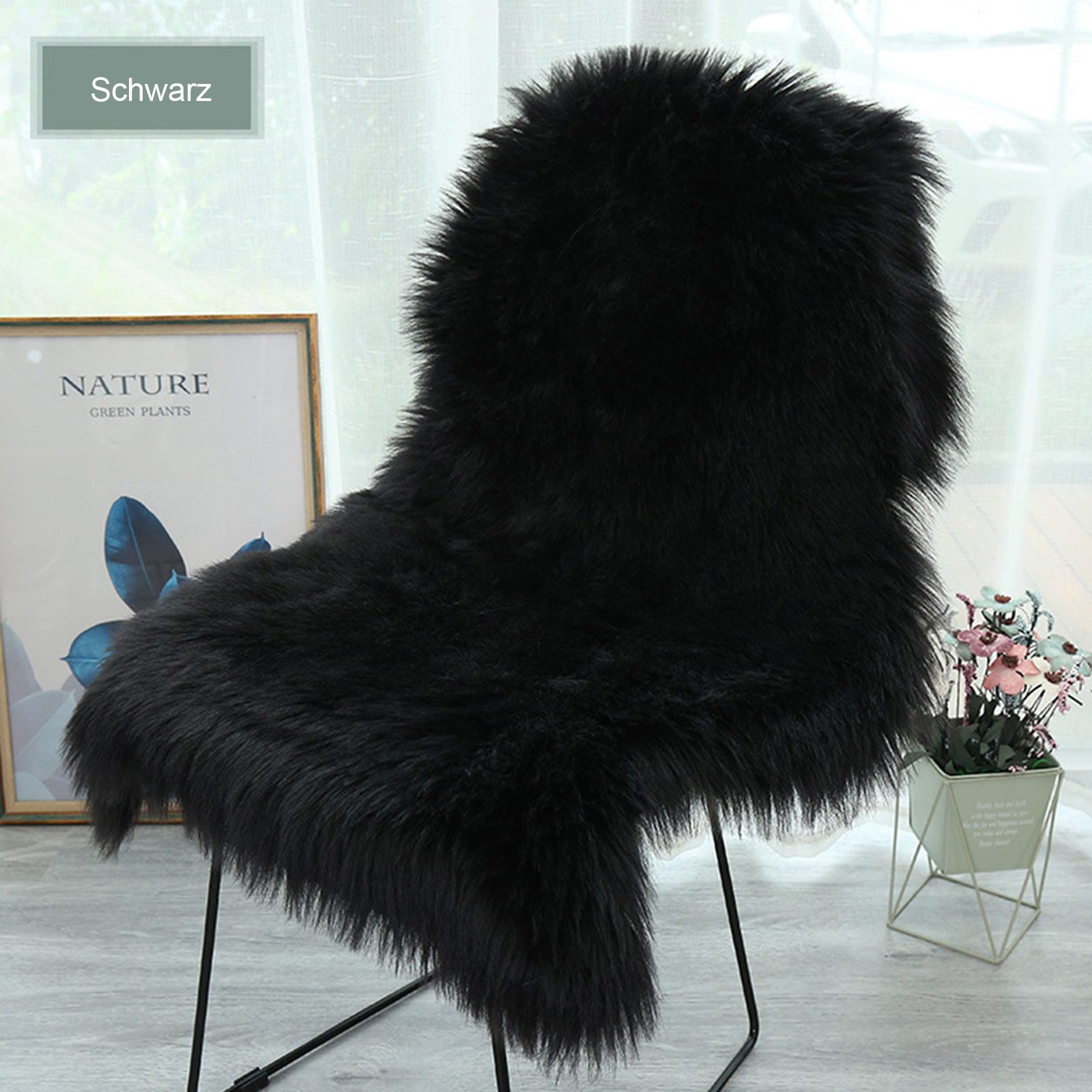 MODFU Fellteppich Kunstfellteppich Hochflor Teppich Wohnzimmerteppich, fell günstig online kaufen