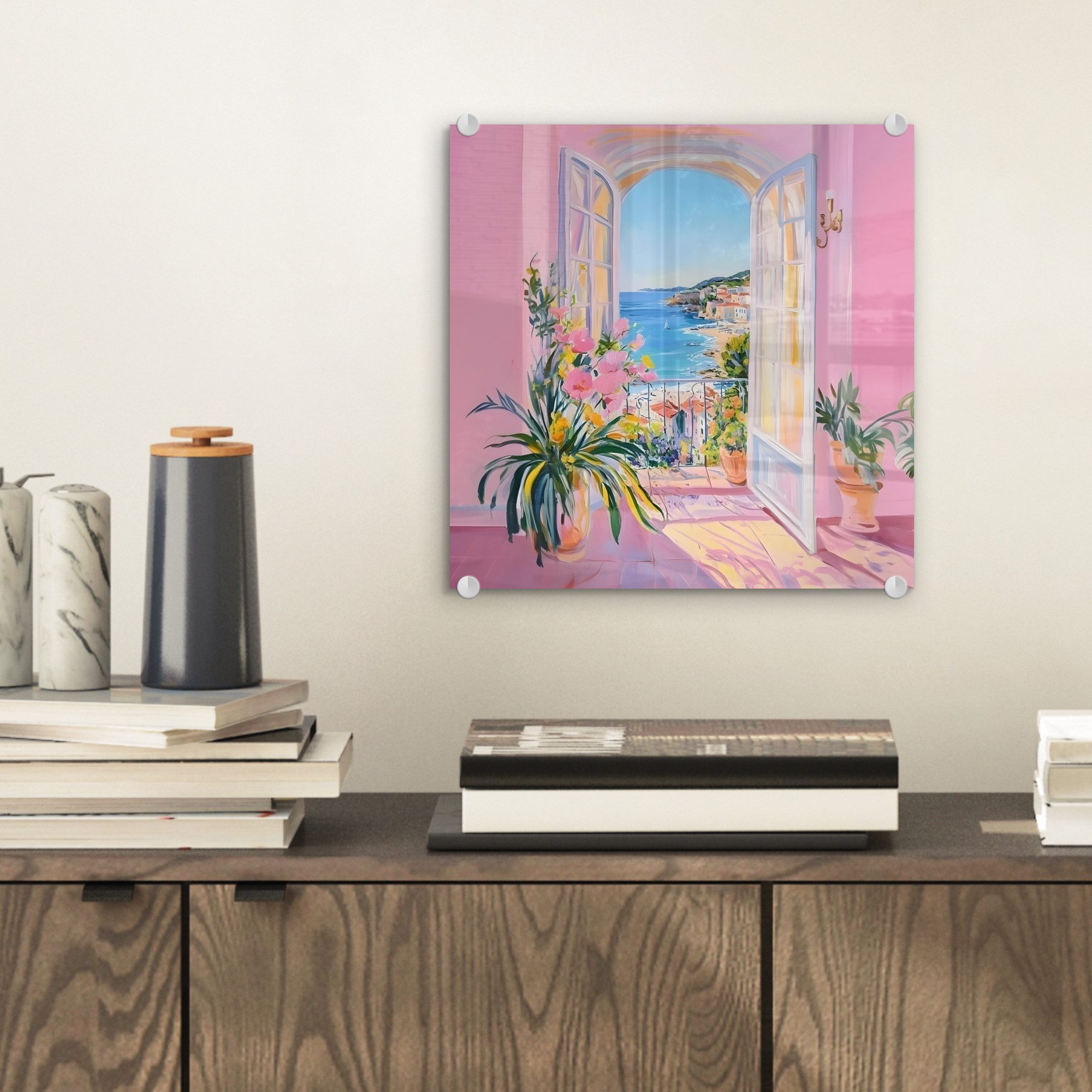 MuchoWow Acrylglasbild Rosa - Außen - günstig online kaufen