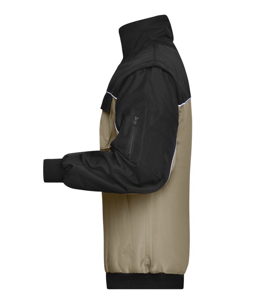 James & Nicholson Arbeitsjacke Robuste Arbeitsjacke mit abnehmbaren Ärmeln Workwear Jacket JN810 wind-, wasser- und schmutzabweisend