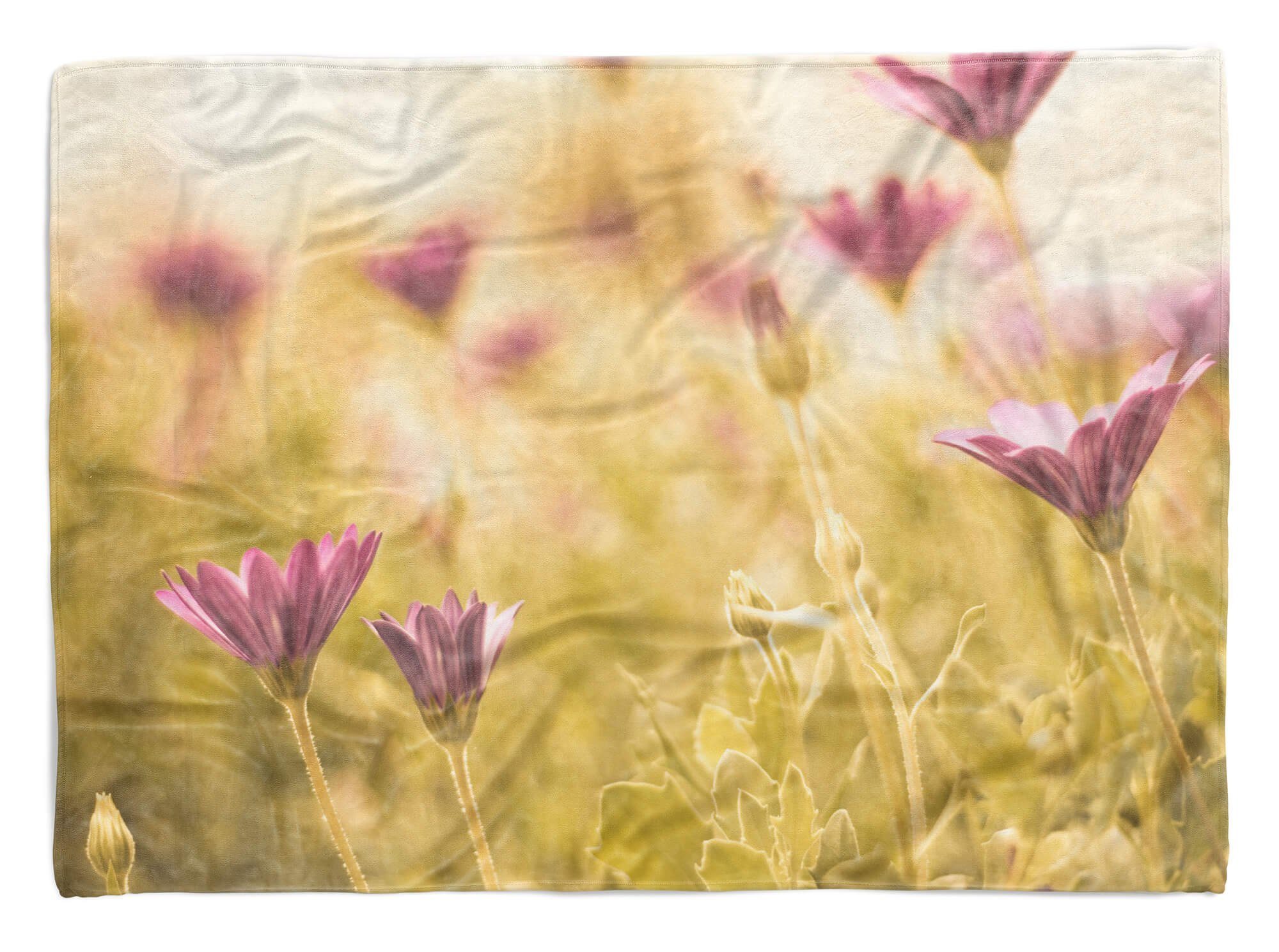 Sinus Art Handtücher Baumwolle-Polyester-Mix Saunatuch Kuscheldecke Feldblumen Handtuch mit Handtuch Blumen, Fotomotiv (1-St), Strandhandtuch