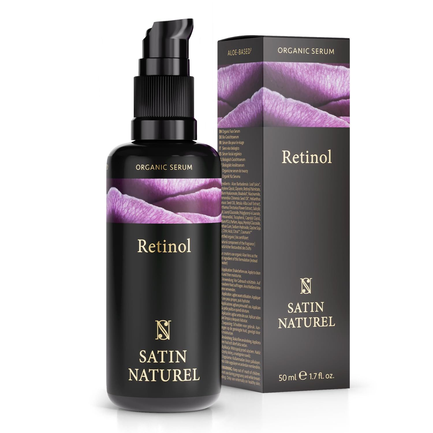 Satin Naturel Gesichtsserum Retinol Bio Serum hochdosiert, 1-tlg., Anti Falten
