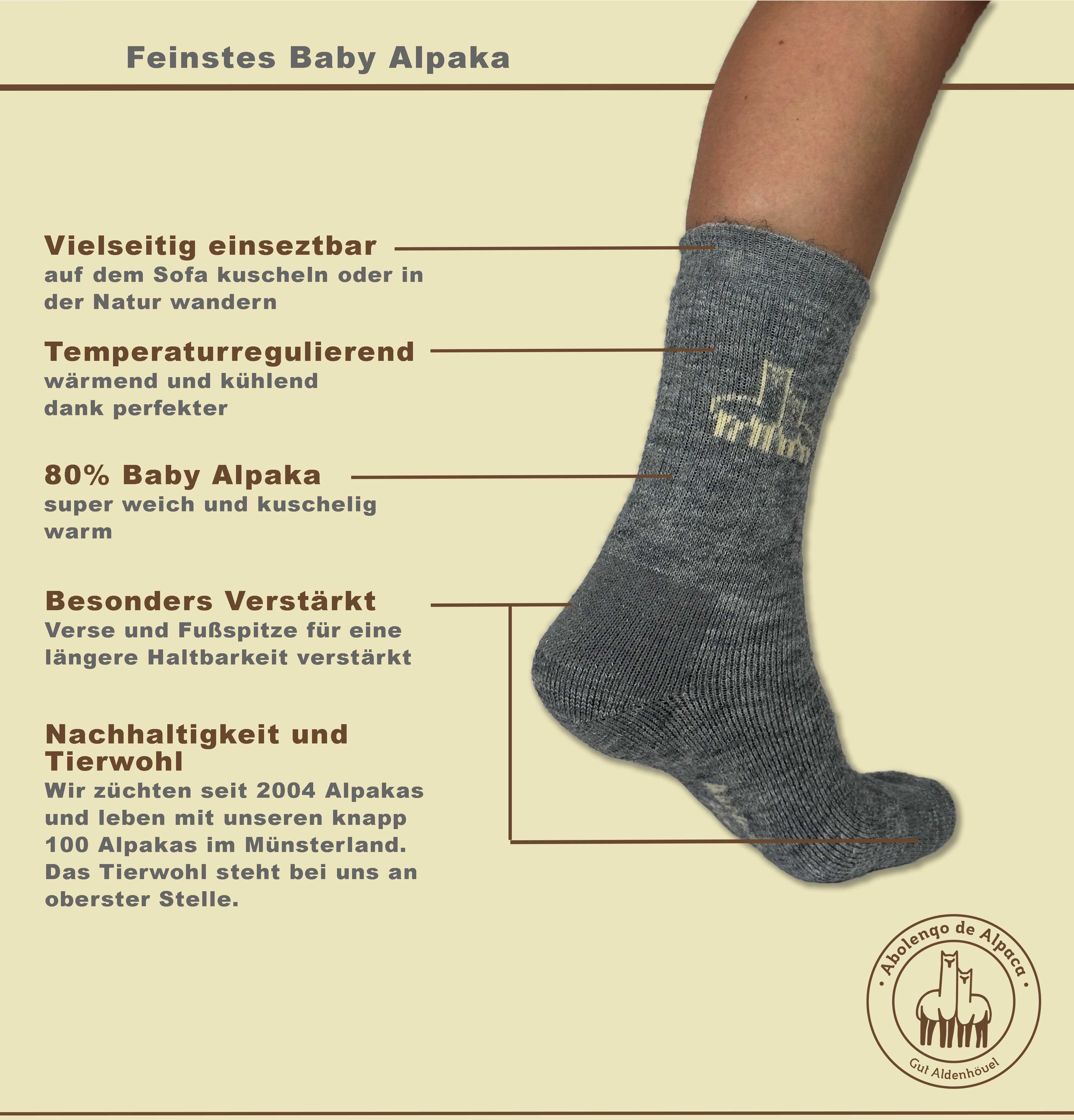 Abolengo de Alpaca Kuschelsocken Feinste Alpaka Socken