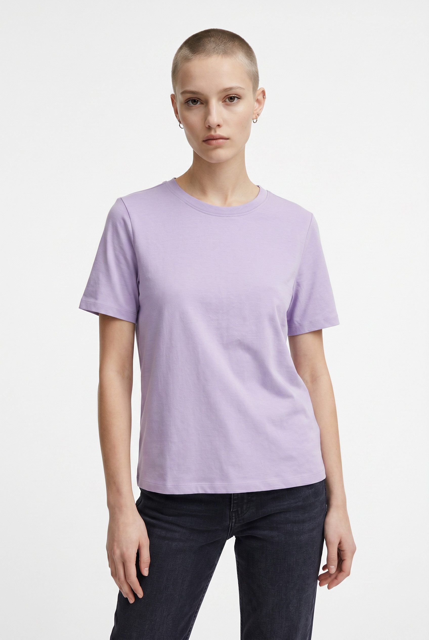 Vero Moda Kurzarmshirt VMPAULINA SS T-SHIRT GA JRS NOOS Baumwolle, regular fit
