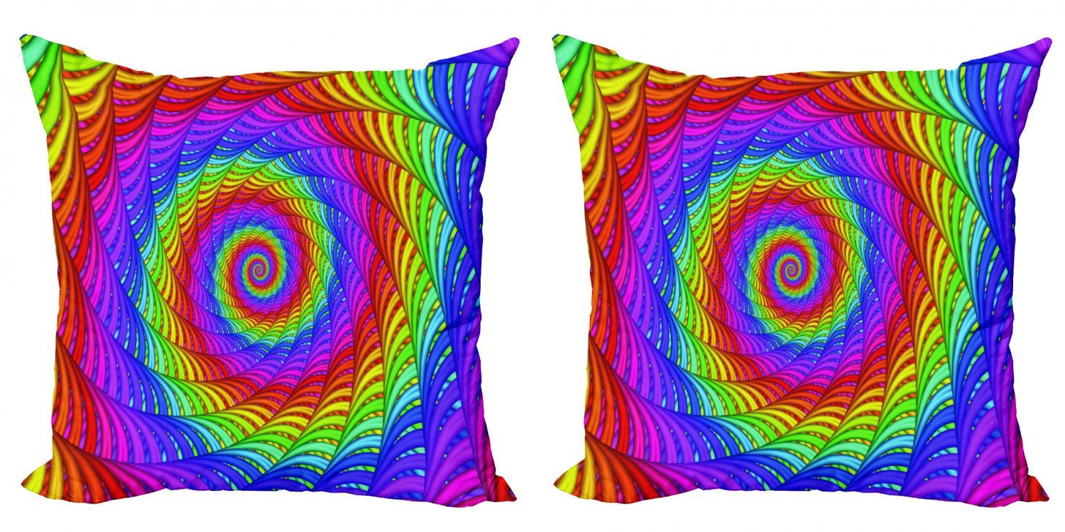 Kissenbezüge Modern Accent Regenbogen Stück), (2 Doppelseitiger Psychedelische Abakuhaus Moderne Digitaldruck