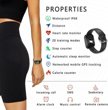 SUPBRO Smartwatch (1,54 Zoll, Android iOS), Fitness Tracker Wasserdicht Armband Farbbildschirm Aktivitätstracker