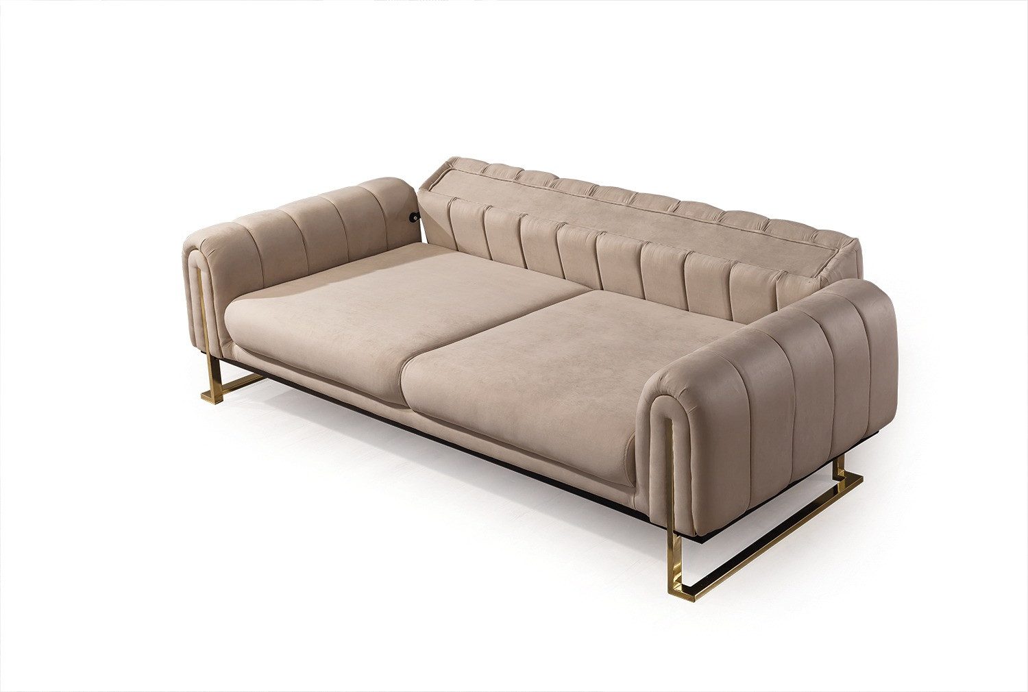 Villa Möbel Sofa Wave, 3-Sitzer 1 Teile, mit Relax-/Bettfunktion durch umklappbare Rückenlehne