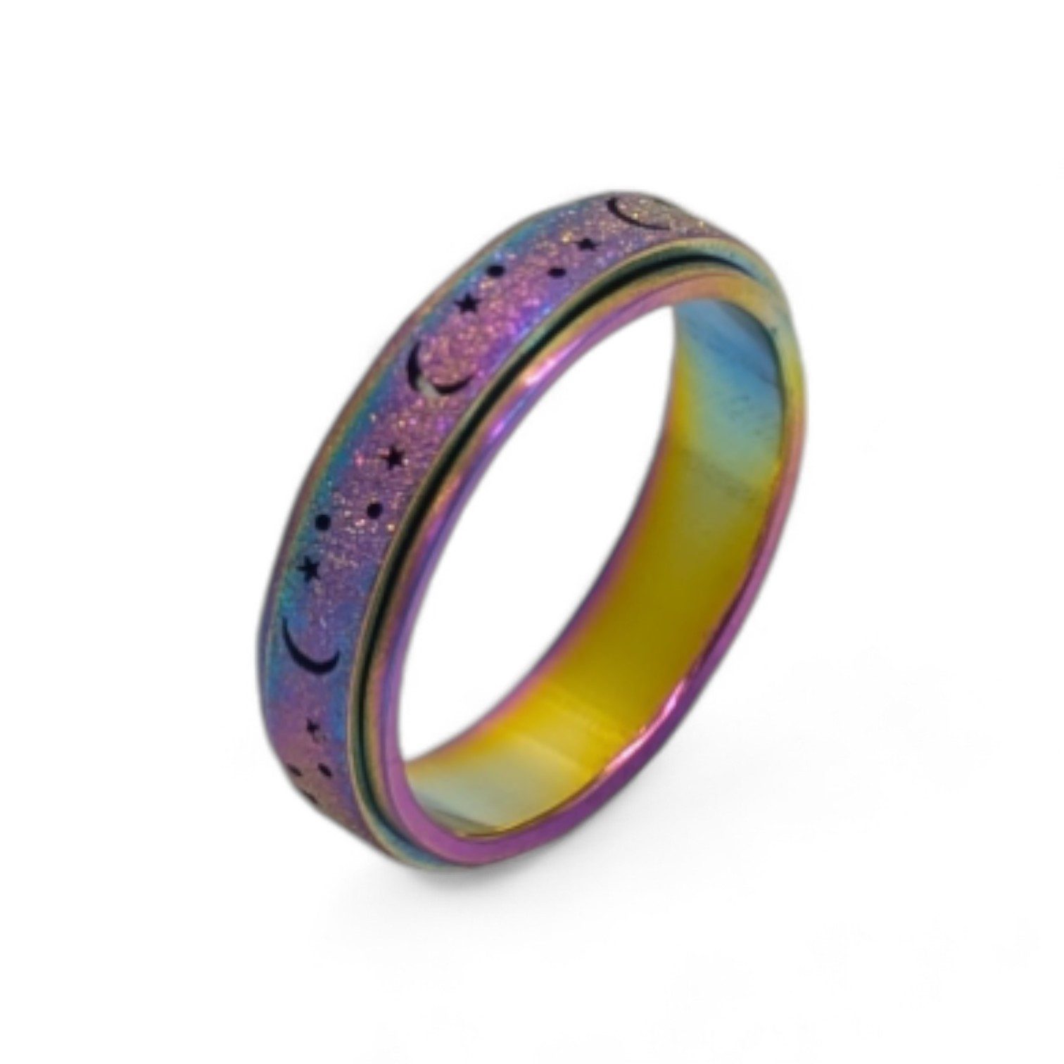 Eyecatcher Fingerring Anti Stress Fidget Ring Mond Sterne Anxiety Ring